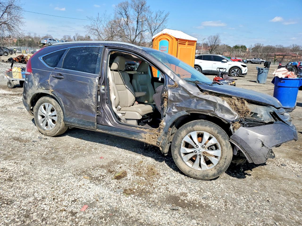 2013 Honda Cr-v Exl Gray vin: 5J6RM3H77DL043263
