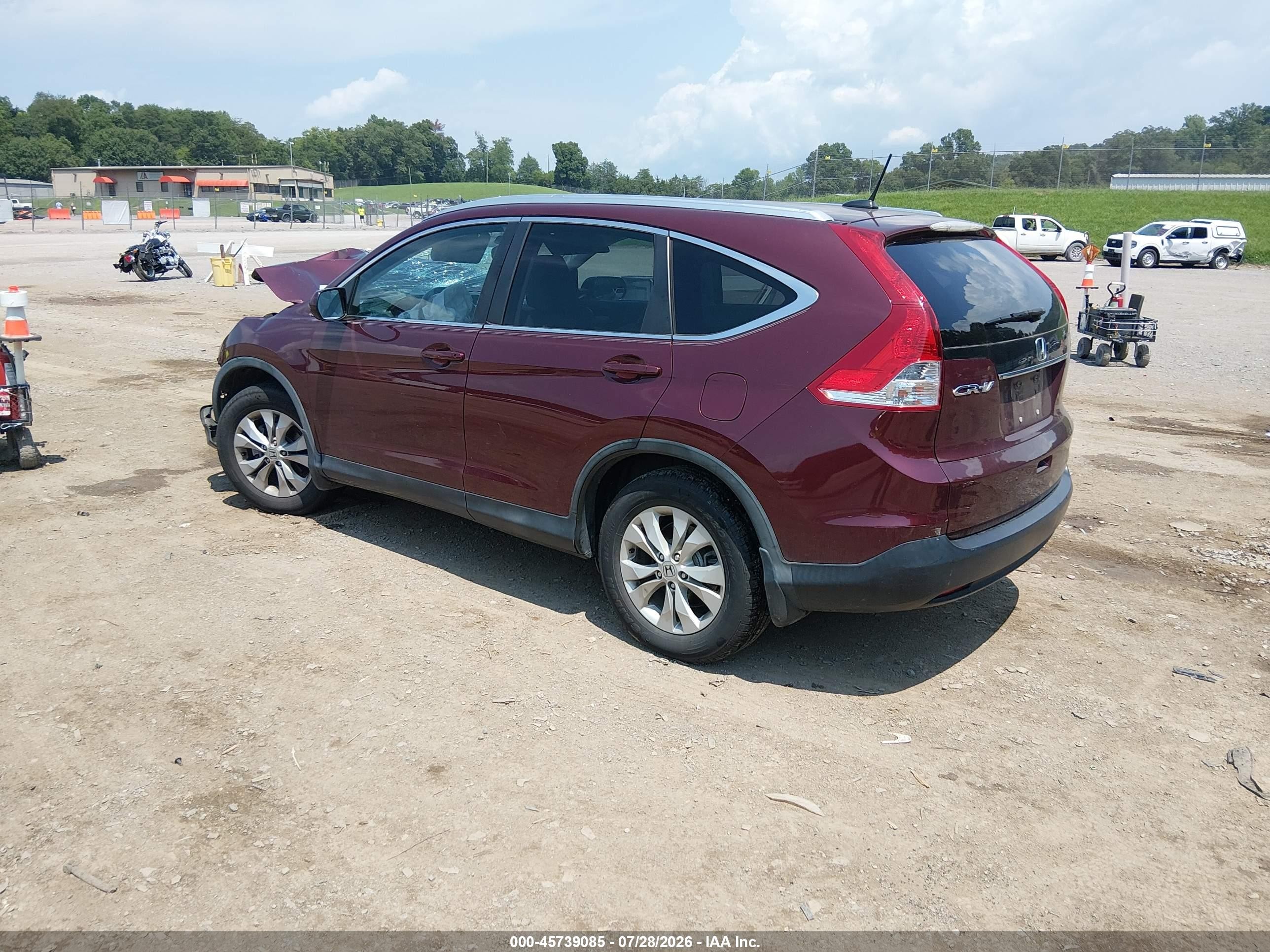 2014 Honda Cr-v Ex-l Burgundy vin: 5J6RM3H77EL035861