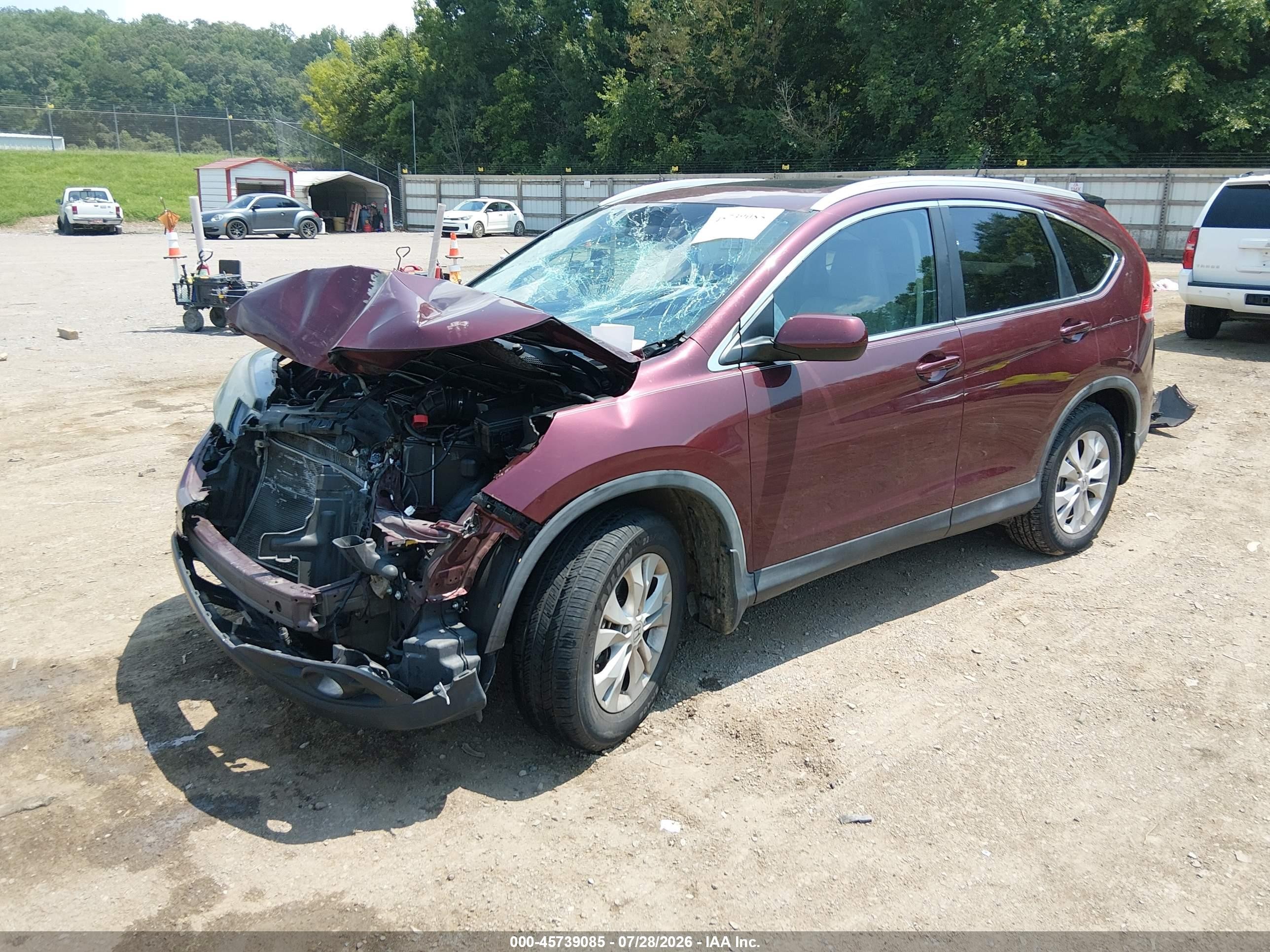 2014 Honda Cr-v Ex-l Burgundy vin: 5J6RM3H77EL035861