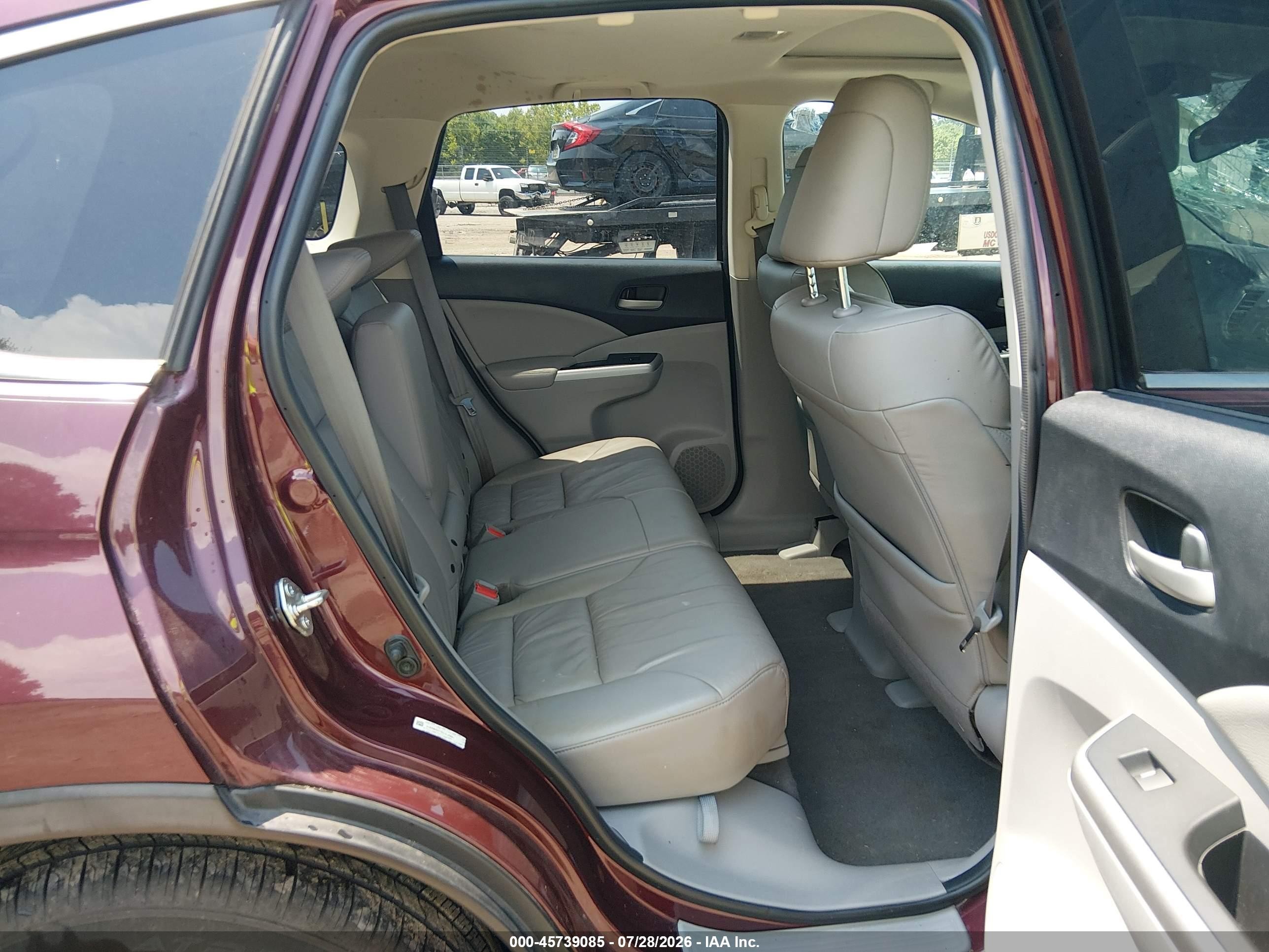 2014 Honda Cr-v Ex-l Burgundy vin: 5J6RM3H77EL035861