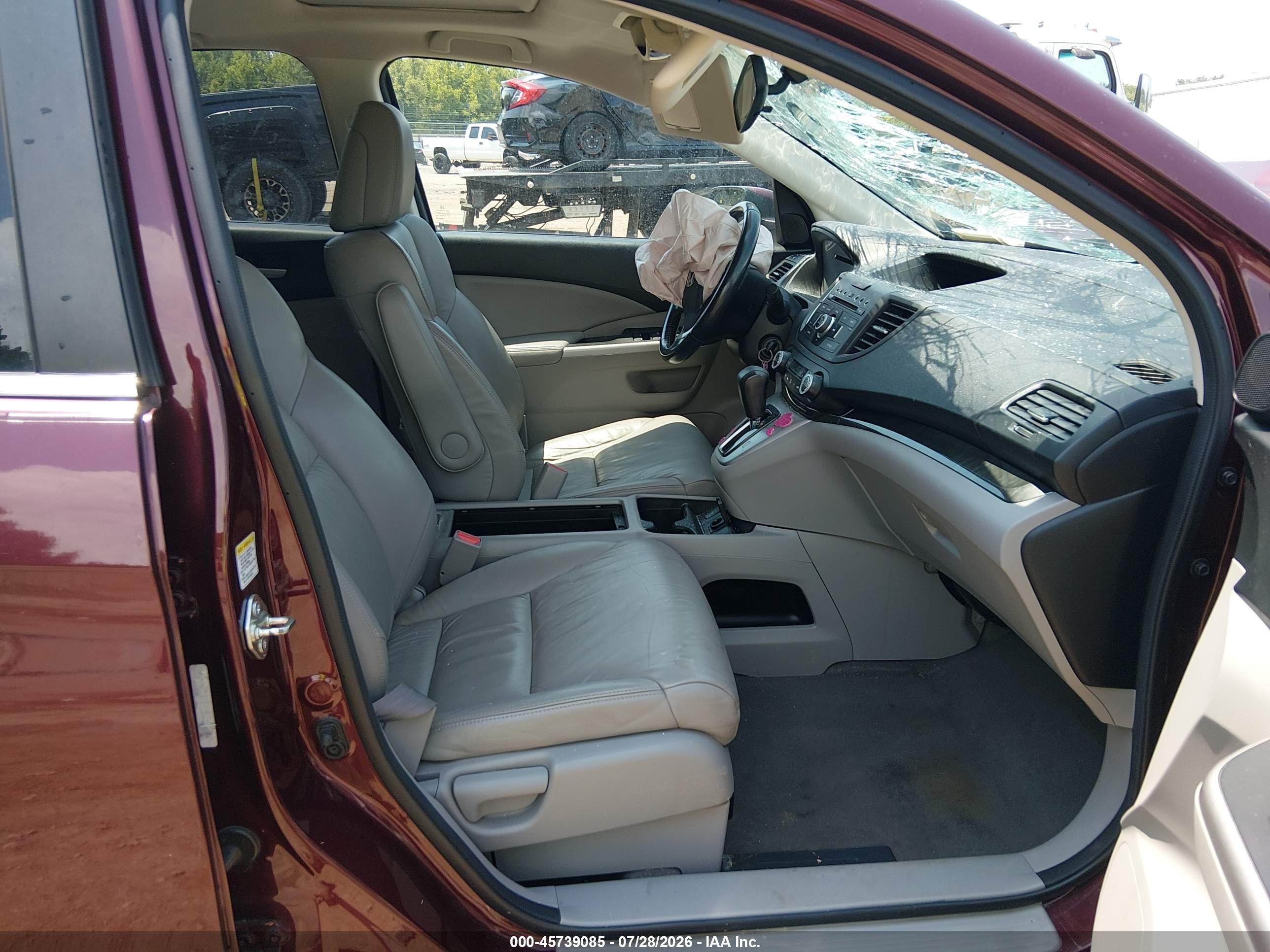 2014 Honda Cr-v Ex-l Burgundy vin: 5J6RM3H77EL035861