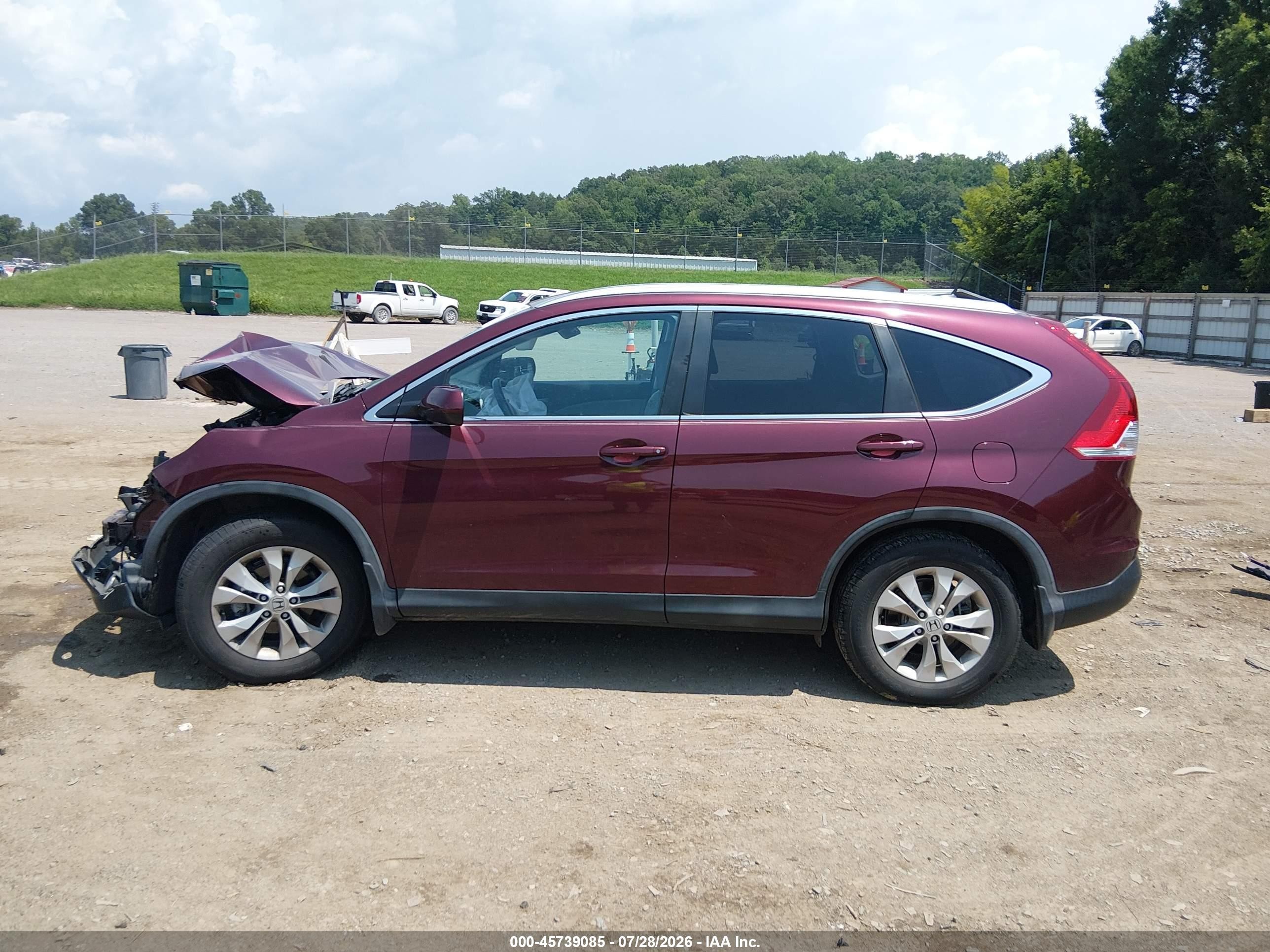 2014 Honda Cr-v Ex-l Burgundy vin: 5J6RM3H77EL035861