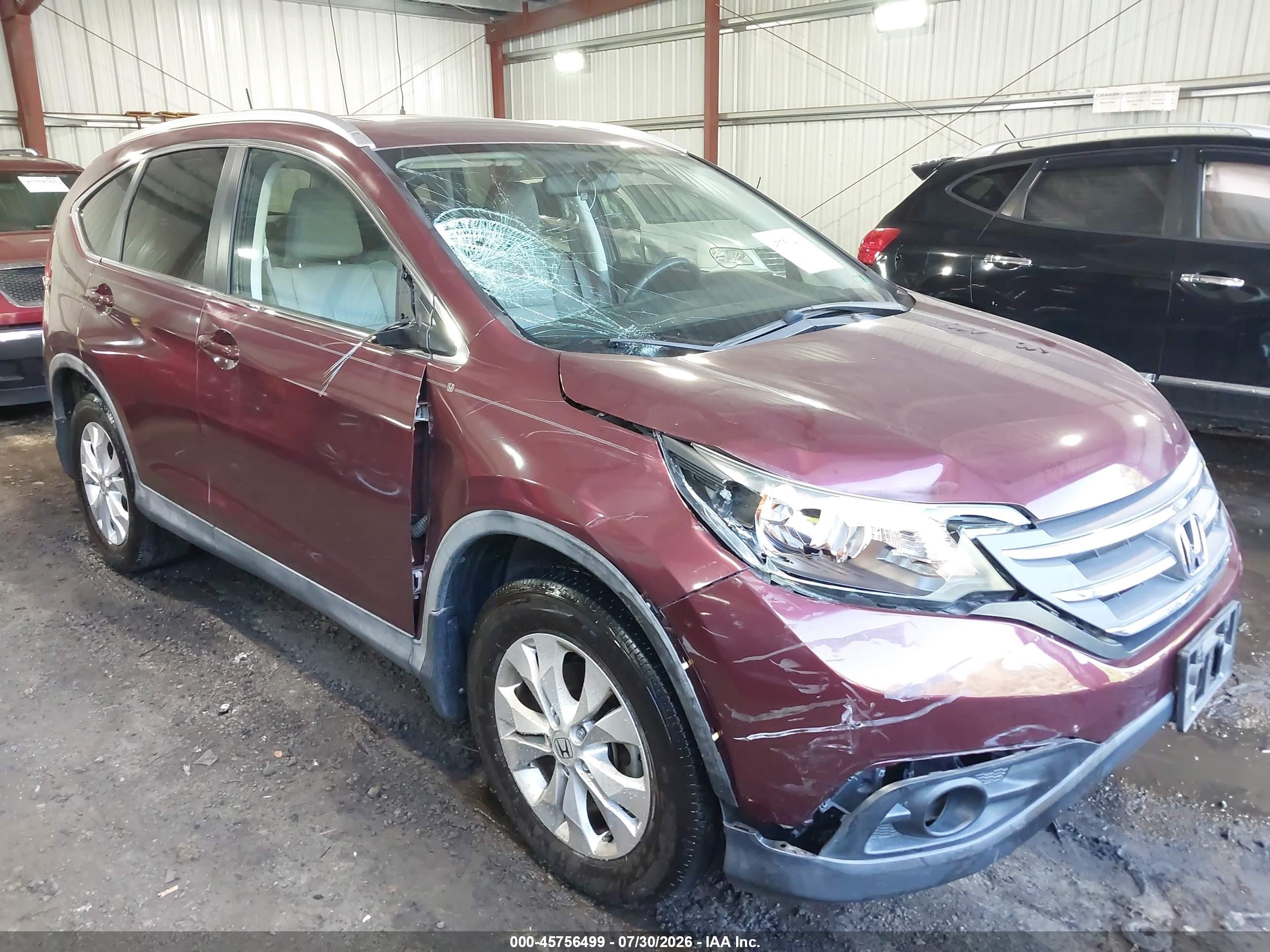 2014 Honda Cr-v Ex-l Бордовый vin: 5J6RM3H77EL039151