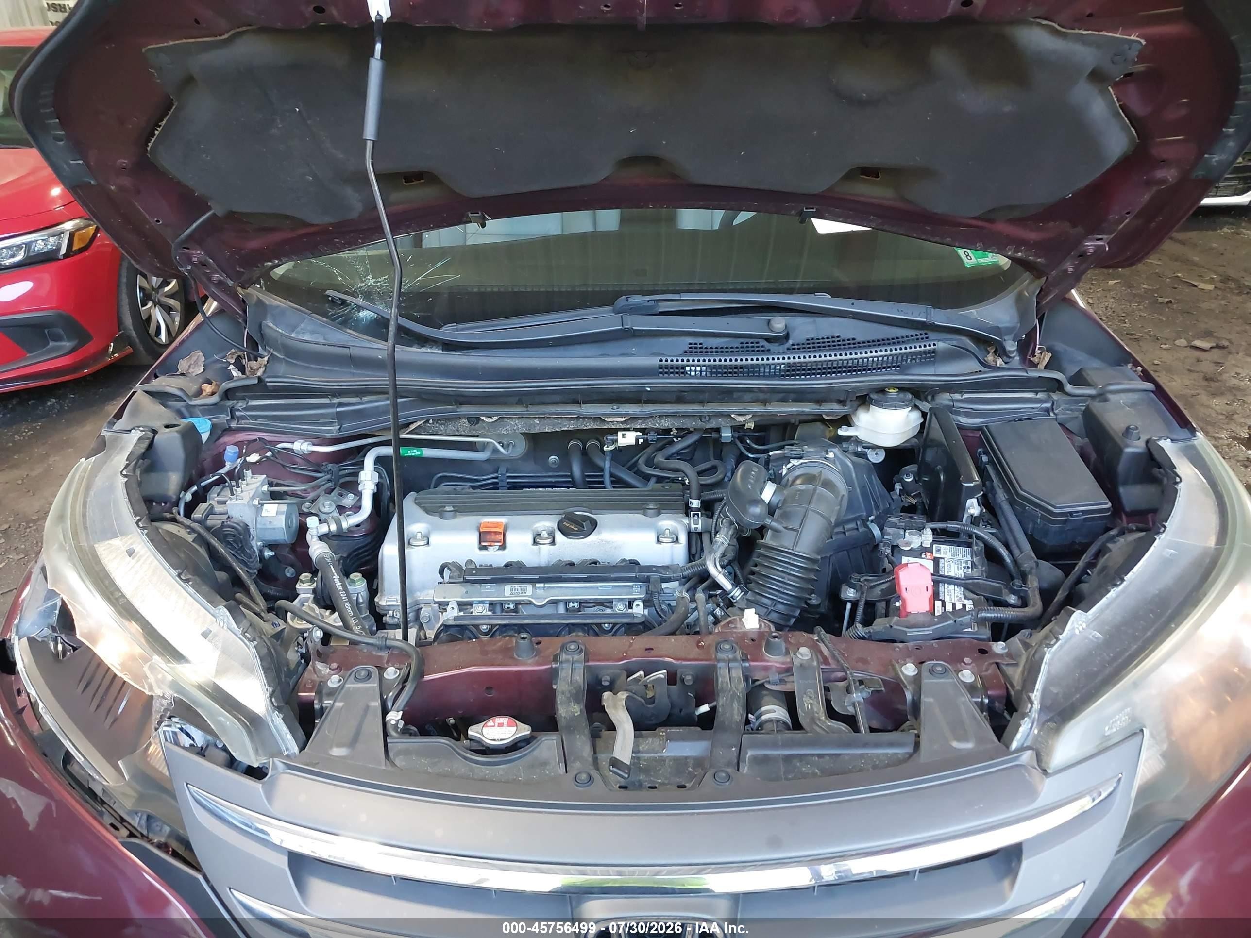 2014 Honda Cr-v Ex-l Бордовый vin: 5J6RM3H77EL039151