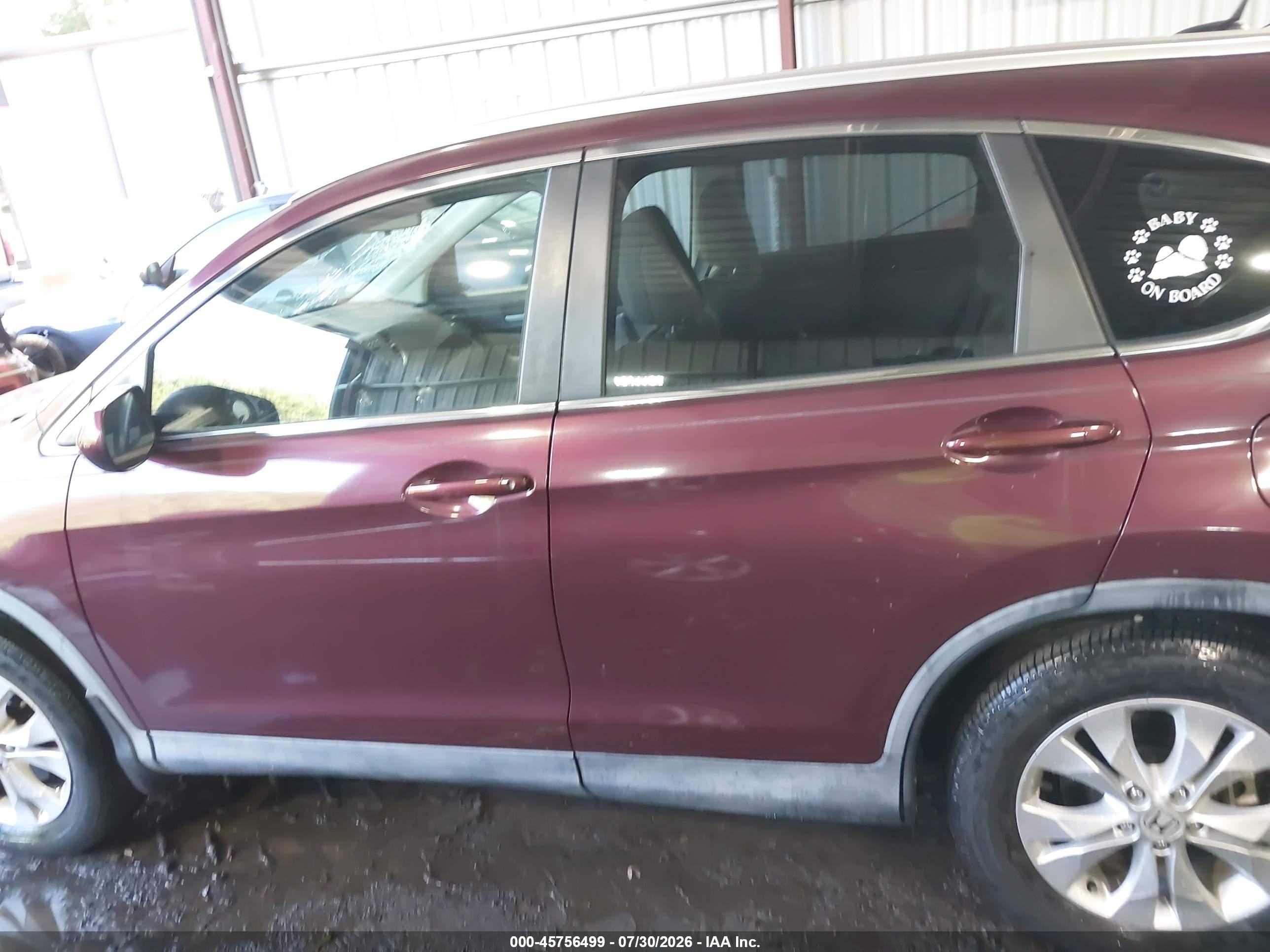 2014 Honda Cr-v Ex-l Бордовый vin: 5J6RM3H77EL039151