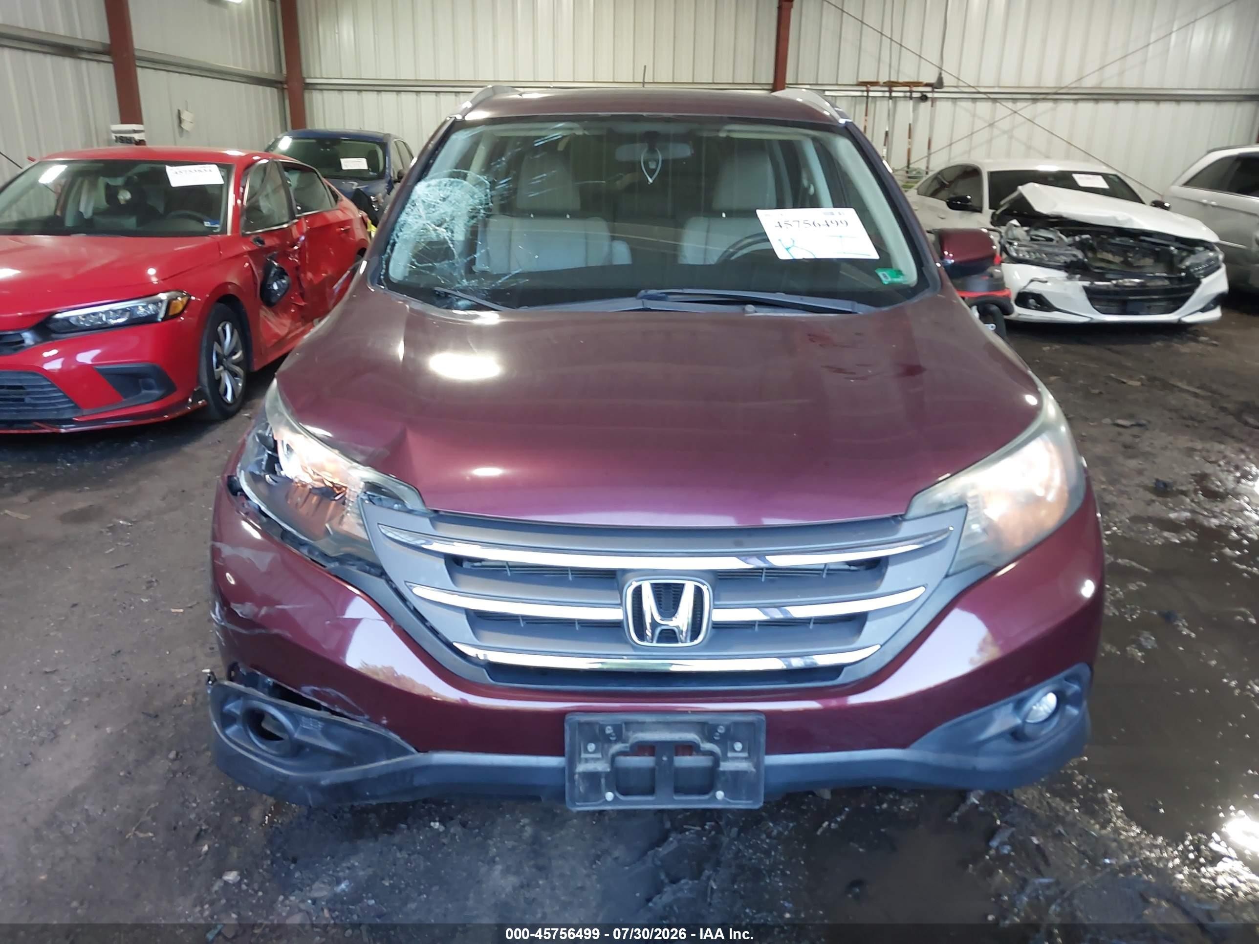2014 Honda Cr-v Ex-l Бордовый vin: 5J6RM3H77EL039151