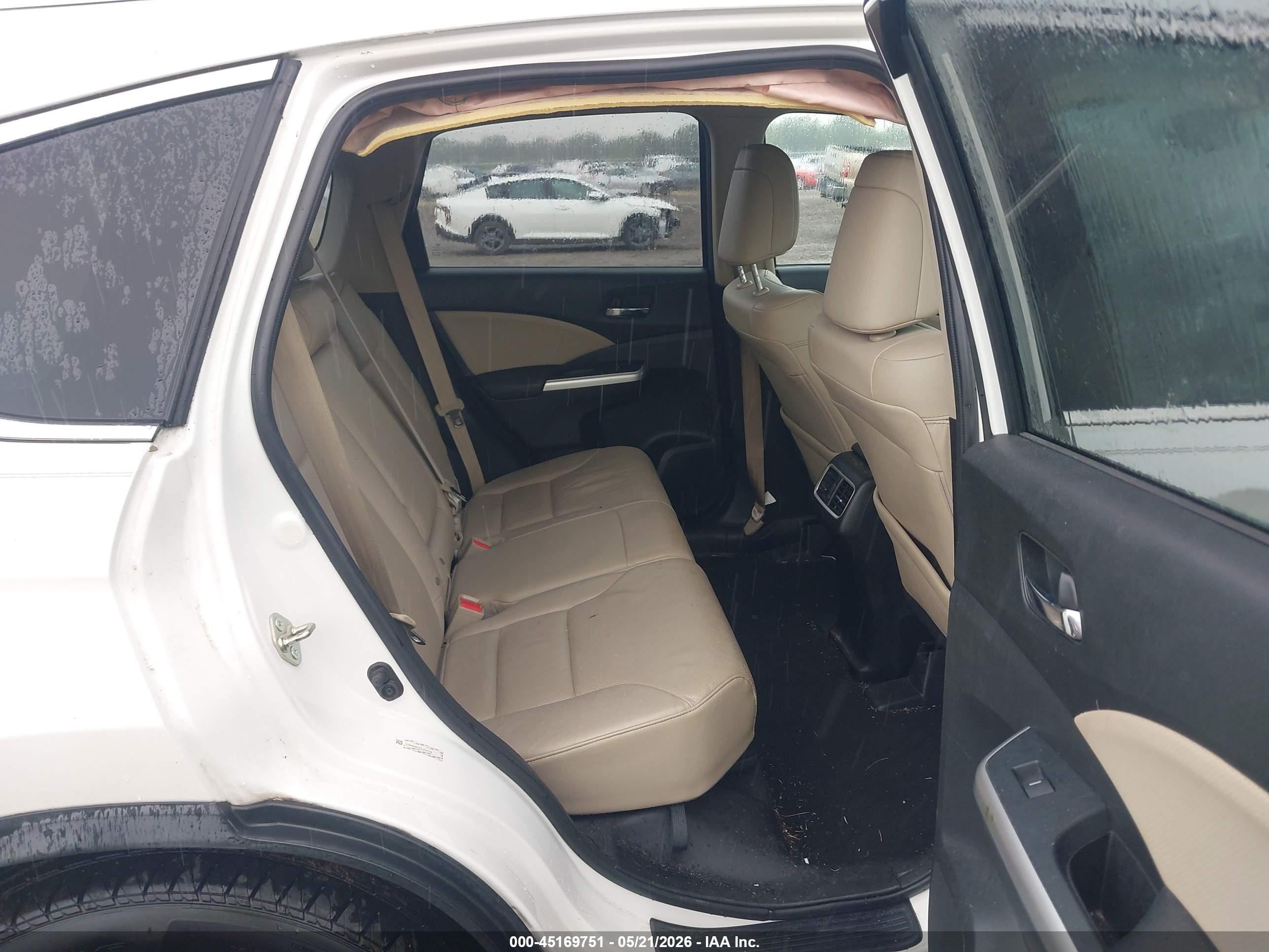 2015 Honda Cr-v Ex-l White vin: 5J6RM3H77FL004756
