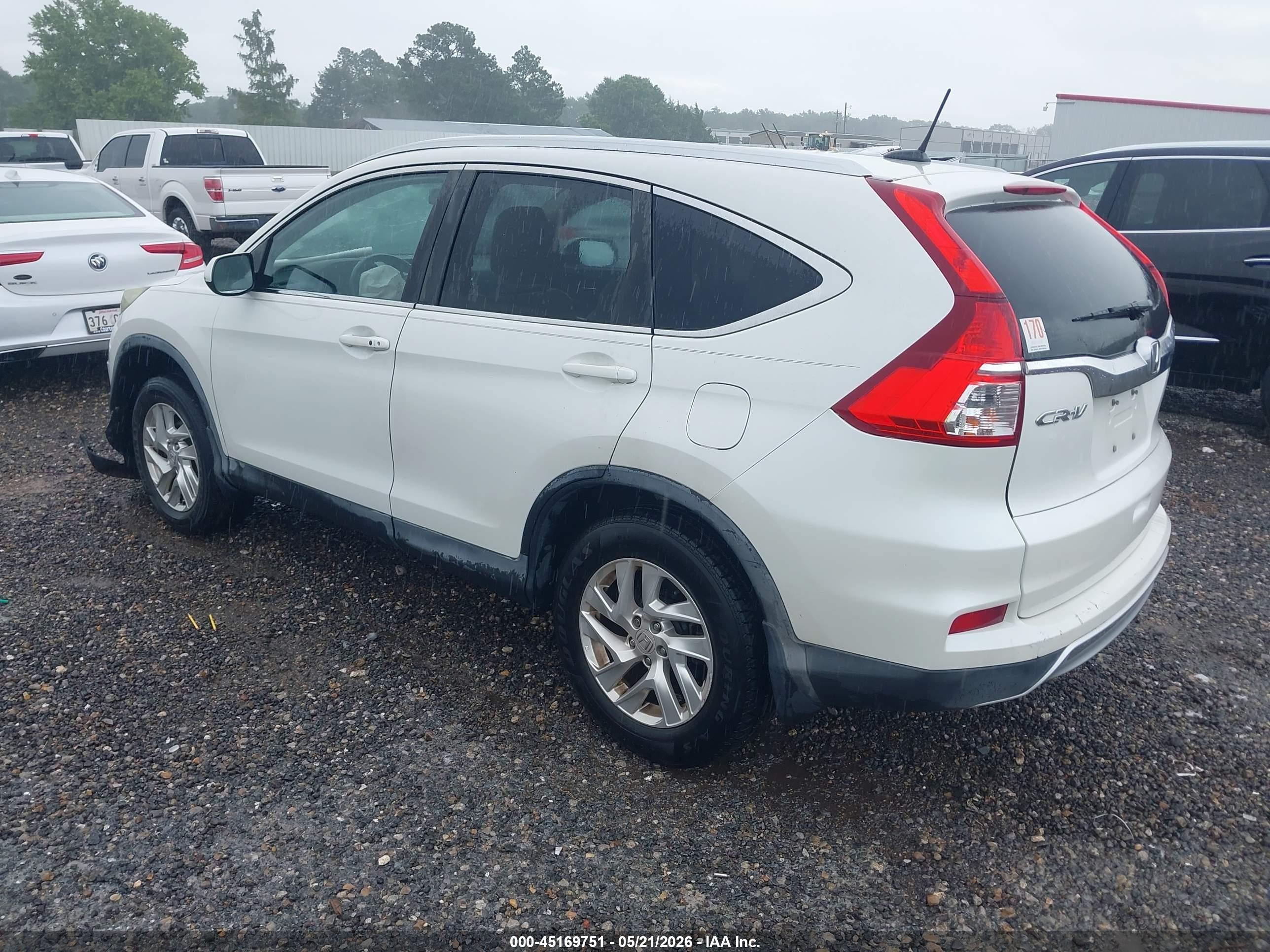 2015 Honda Cr-v Ex-l White vin: 5J6RM3H77FL004756