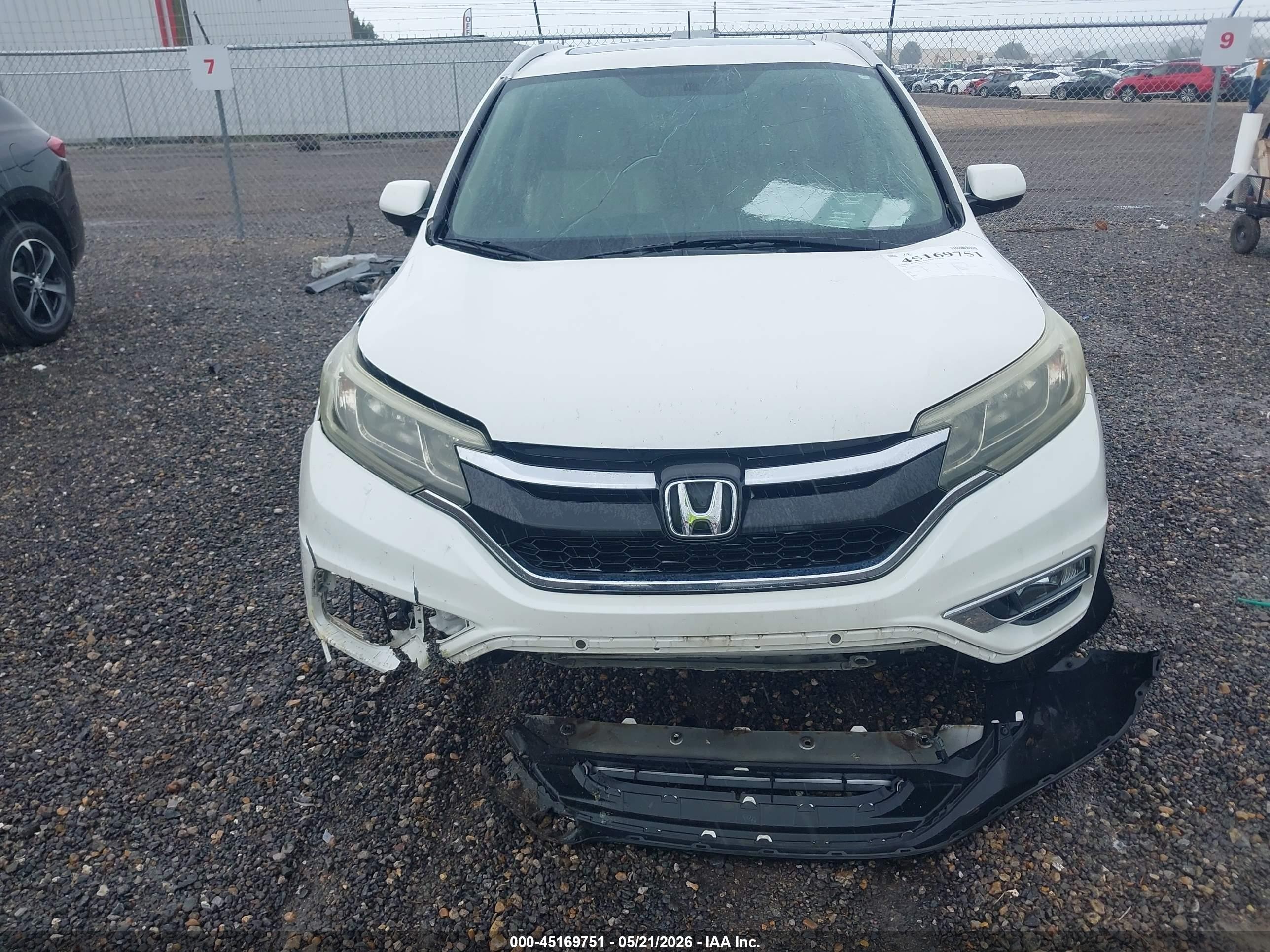 2015 Honda Cr-v Ex-l White vin: 5J6RM3H77FL004756