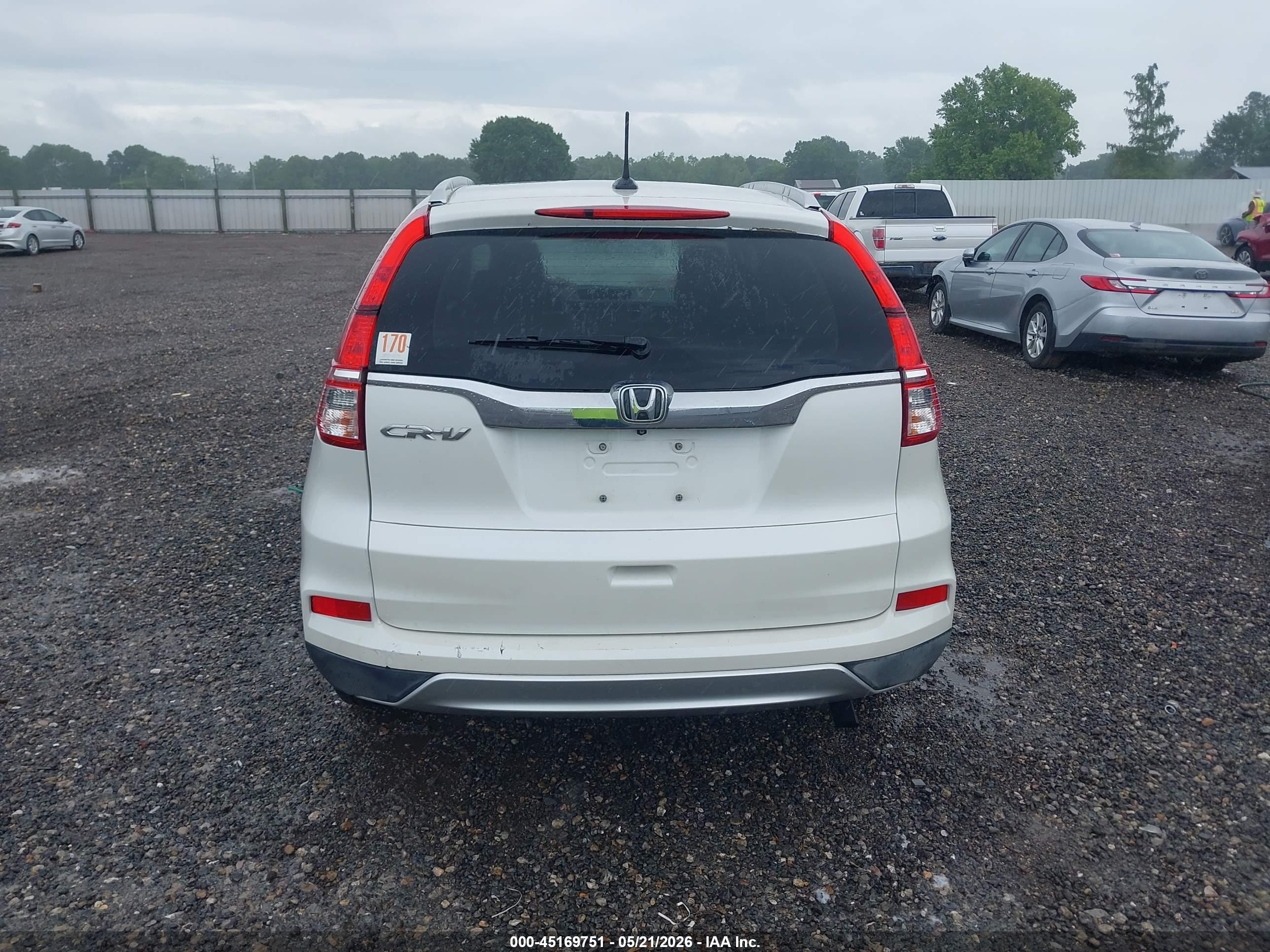 2015 Honda Cr-v Ex-l White vin: 5J6RM3H77FL004756