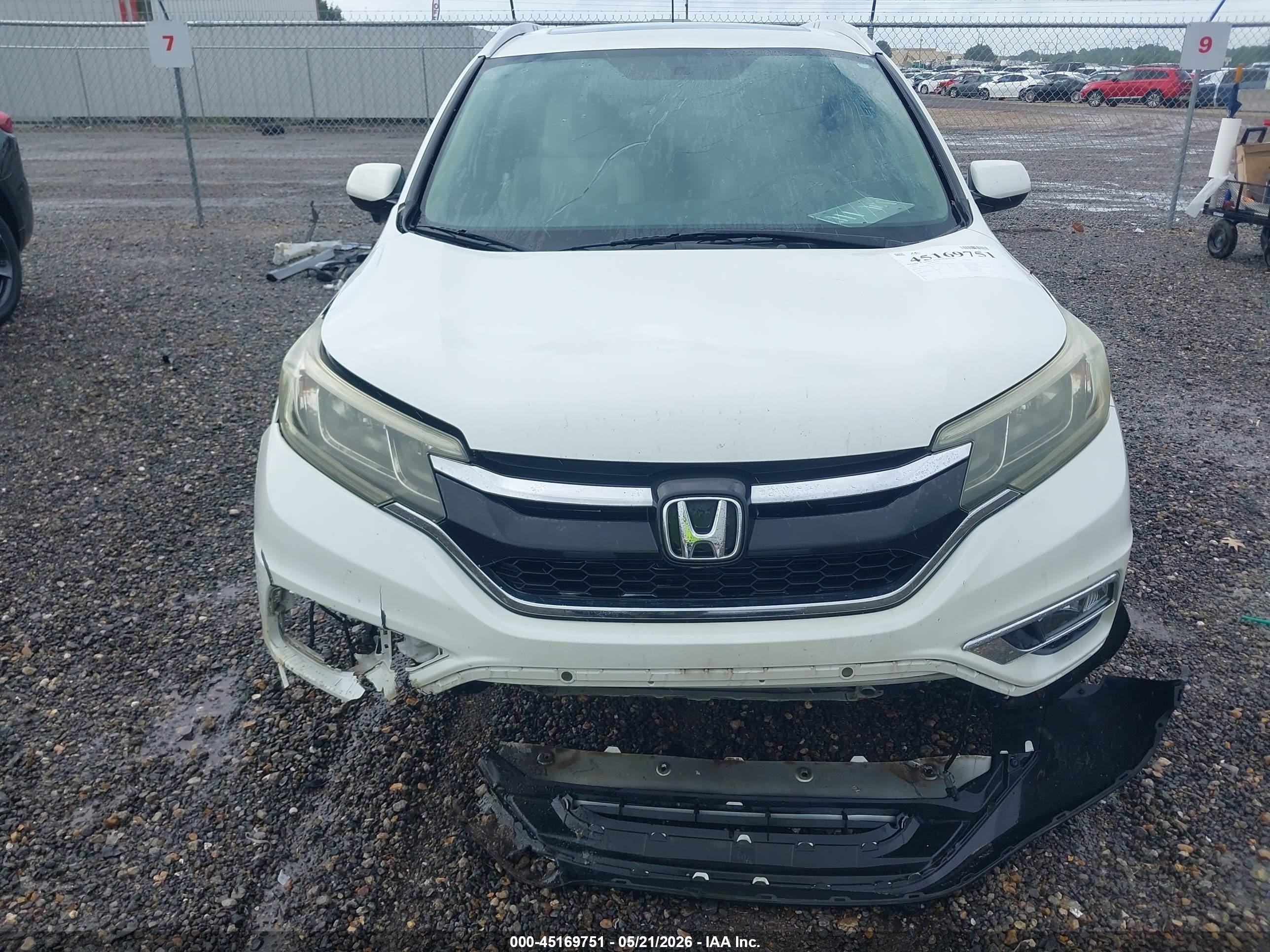 2015 Honda Cr-v Ex-l White vin: 5J6RM3H77FL004756