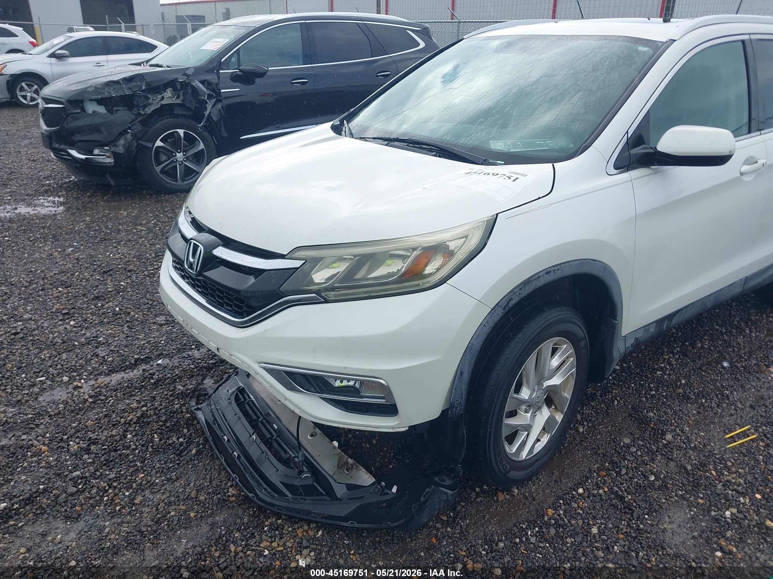 2015 Honda Cr-v Ex-l White vin: 5J6RM3H77FL004756