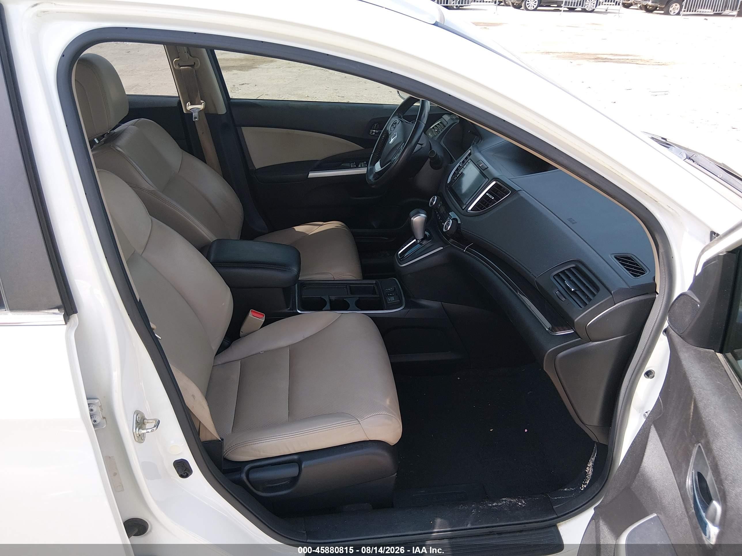 2015 Honda Cr-v Ex-l White vin: 5J6RM3H77FL011271