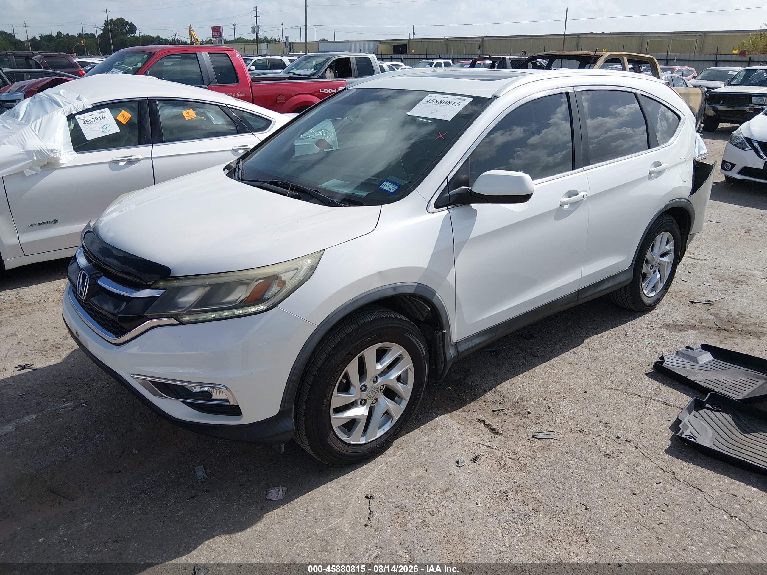 2015 Honda Cr-v Ex-l White vin: 5J6RM3H77FL011271