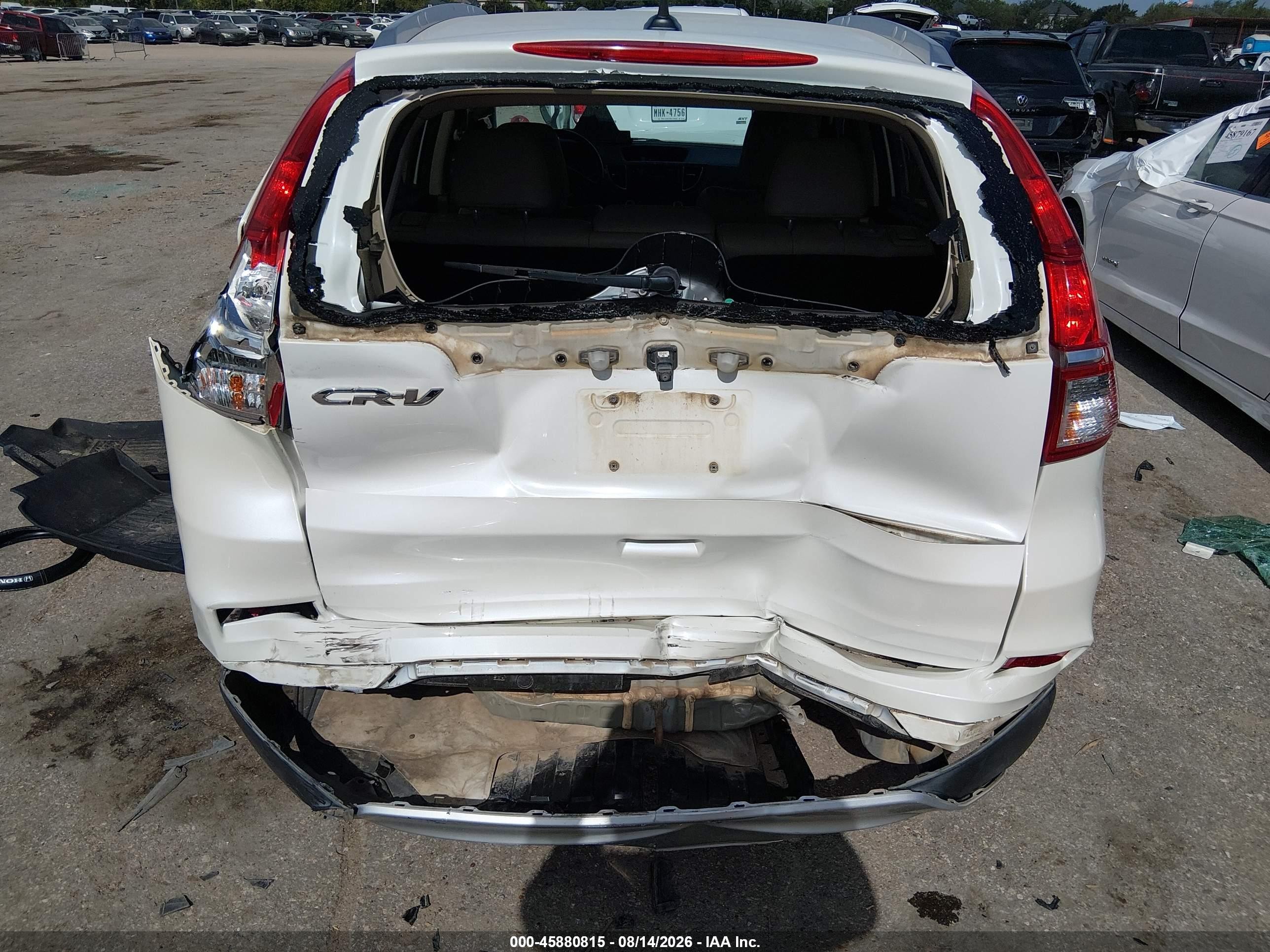 2015 Honda Cr-v Ex-l White vin: 5J6RM3H77FL011271