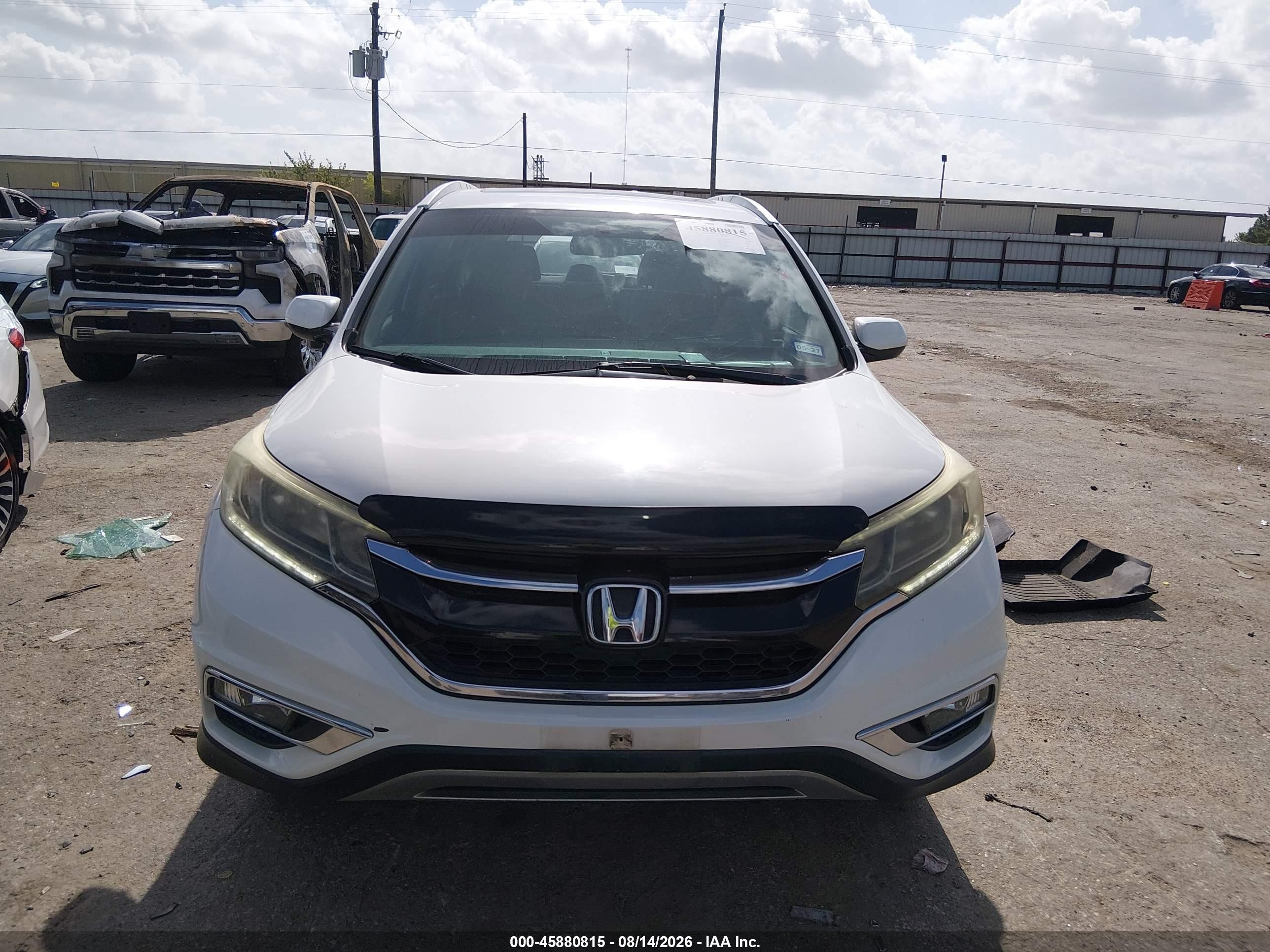 2015 Honda Cr-v Ex-l White vin: 5J6RM3H77FL011271