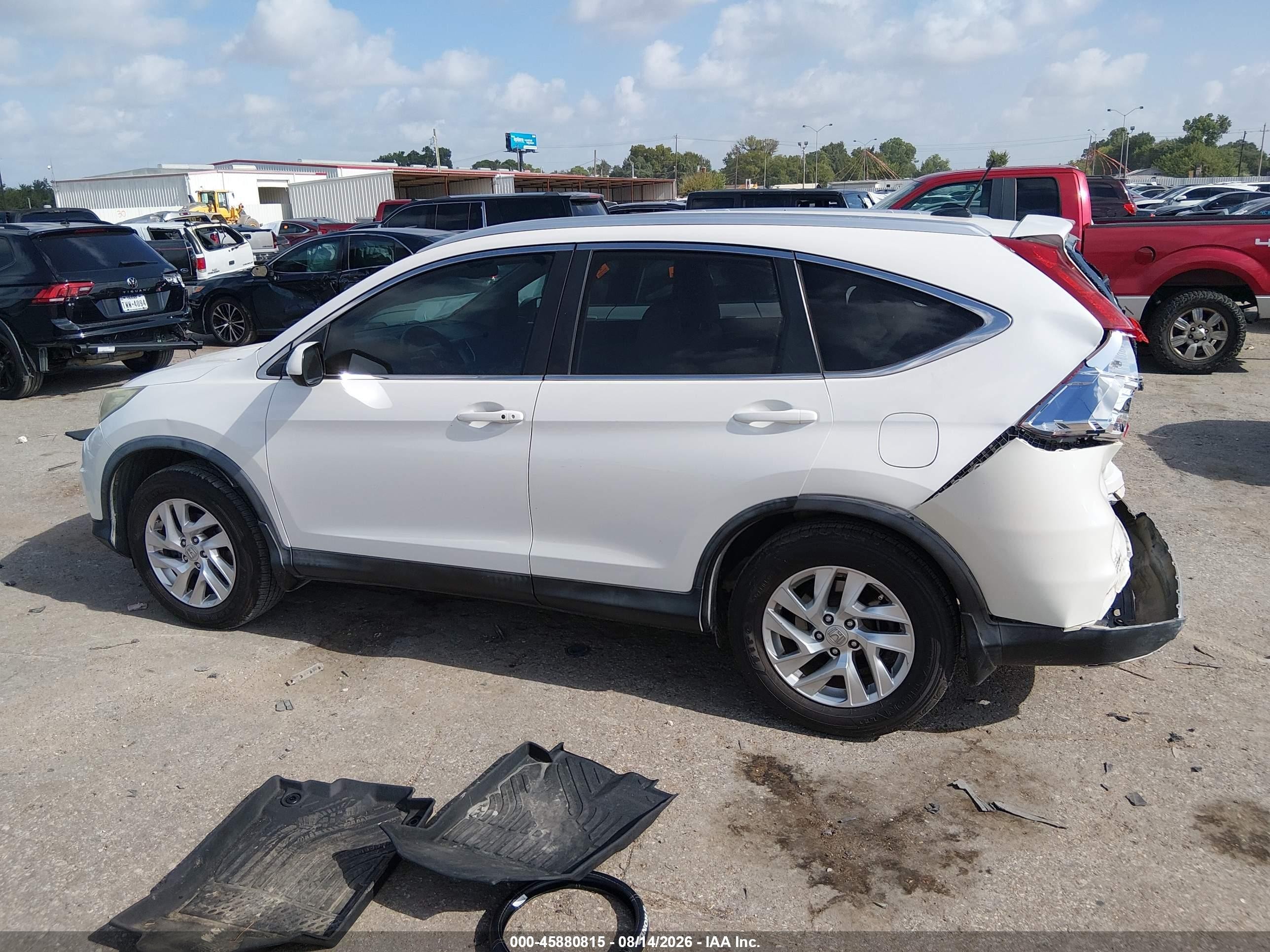 2015 Honda Cr-v Ex-l White vin: 5J6RM3H77FL011271
