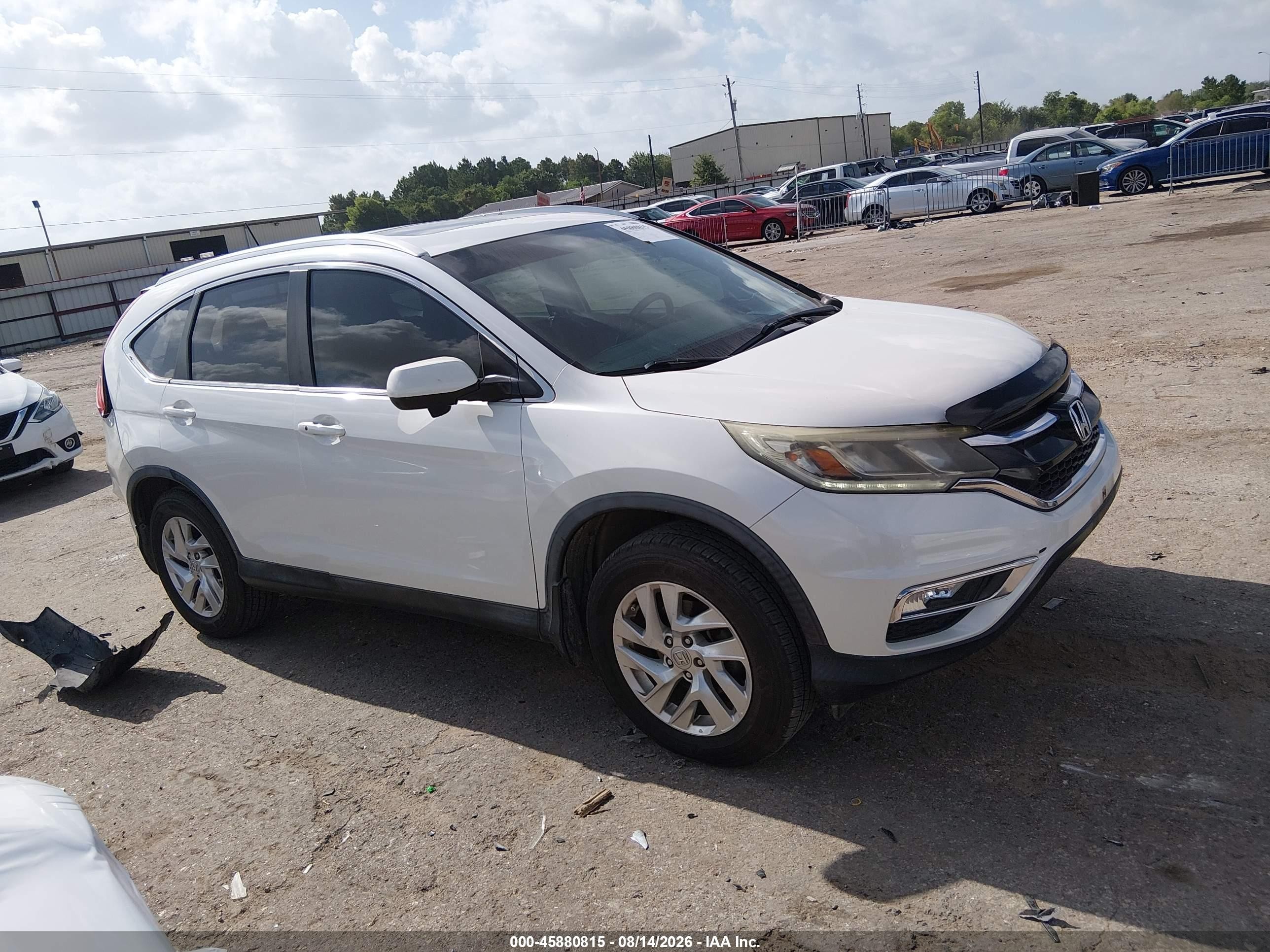2015 Honda Cr-v Ex-l White vin: 5J6RM3H77FL011271
