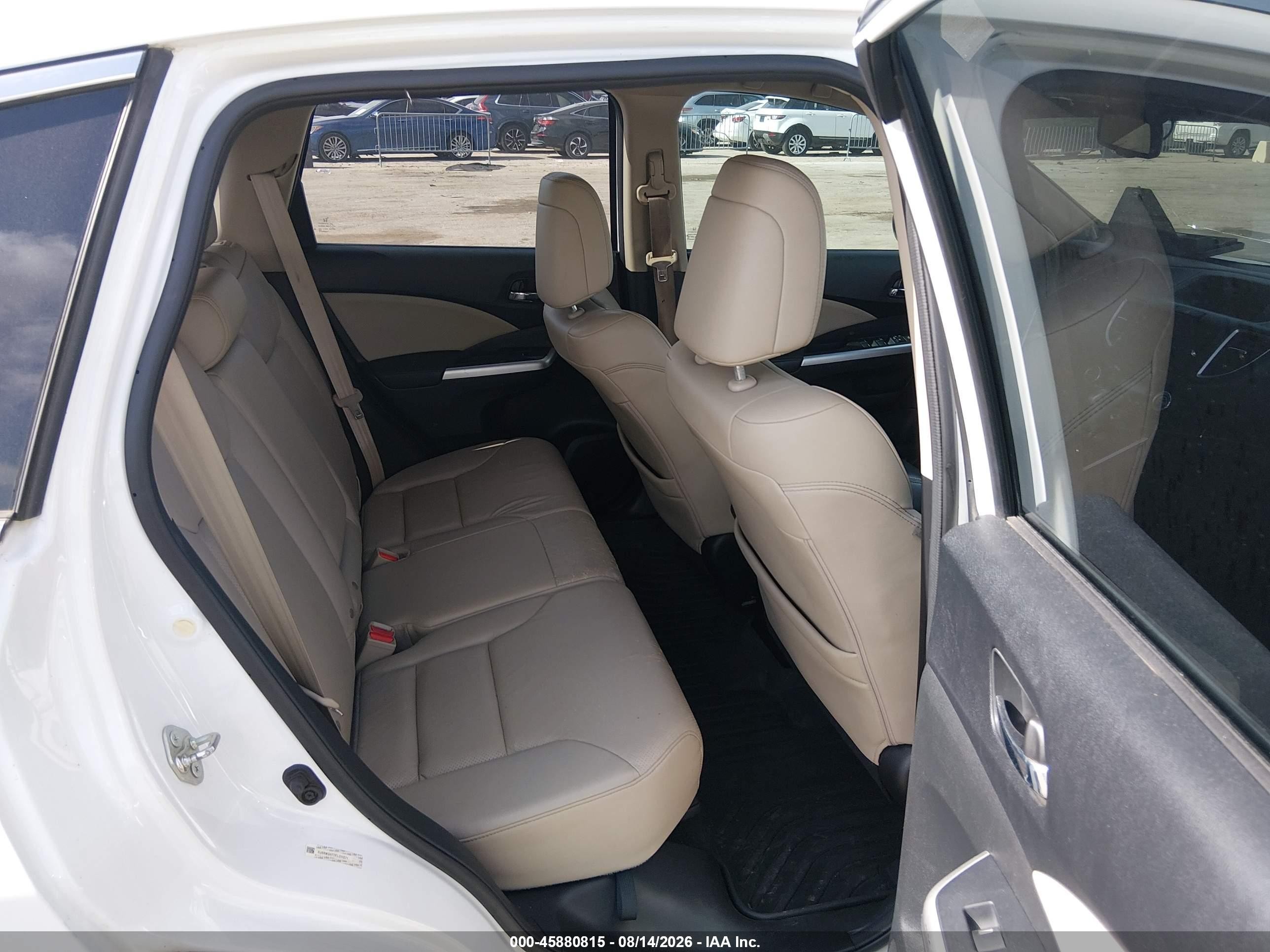 2015 Honda Cr-v Ex-l White vin: 5J6RM3H77FL011271