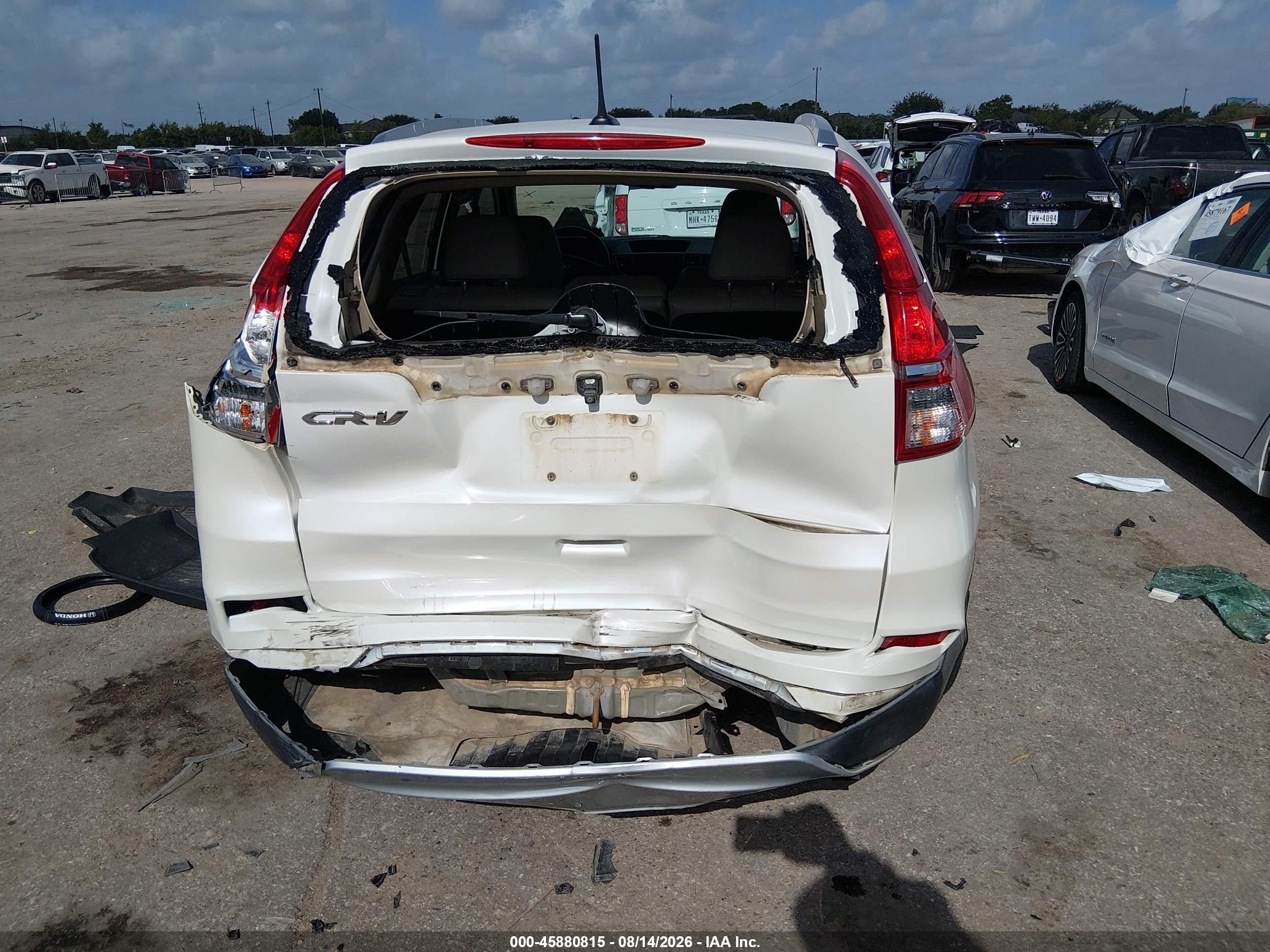 2015 Honda Cr-v Ex-l White vin: 5J6RM3H77FL011271