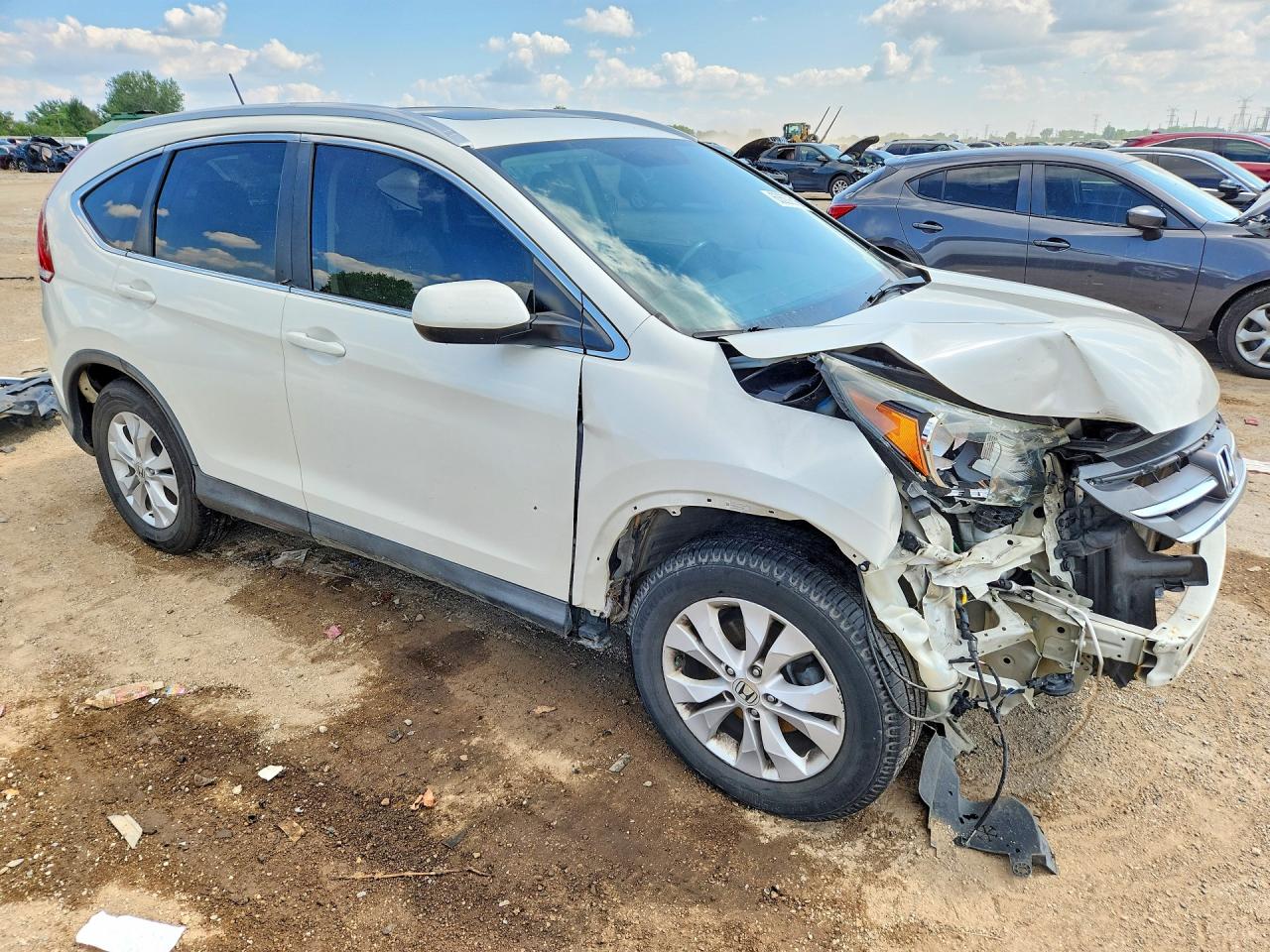 2012 Honda Cr-v Exl White vin: 5J6RM3H78CL021920