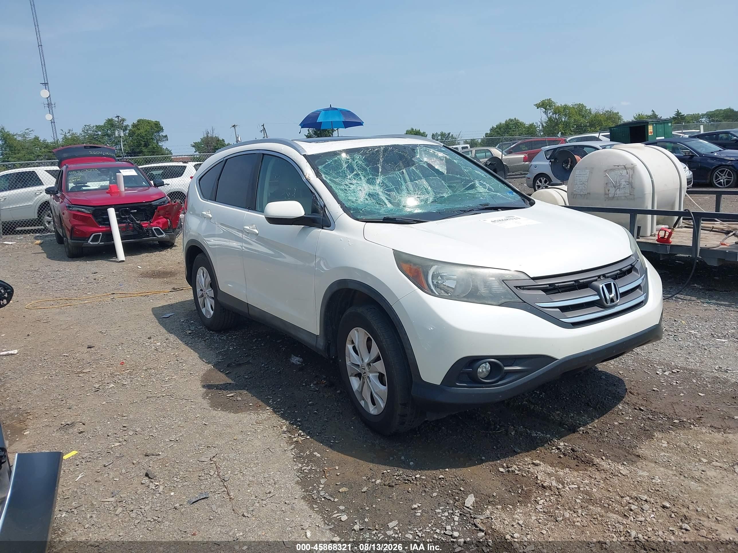 2012 Honda Cr-v Ex-l Белый vin: 5J6RM3H78CL034098