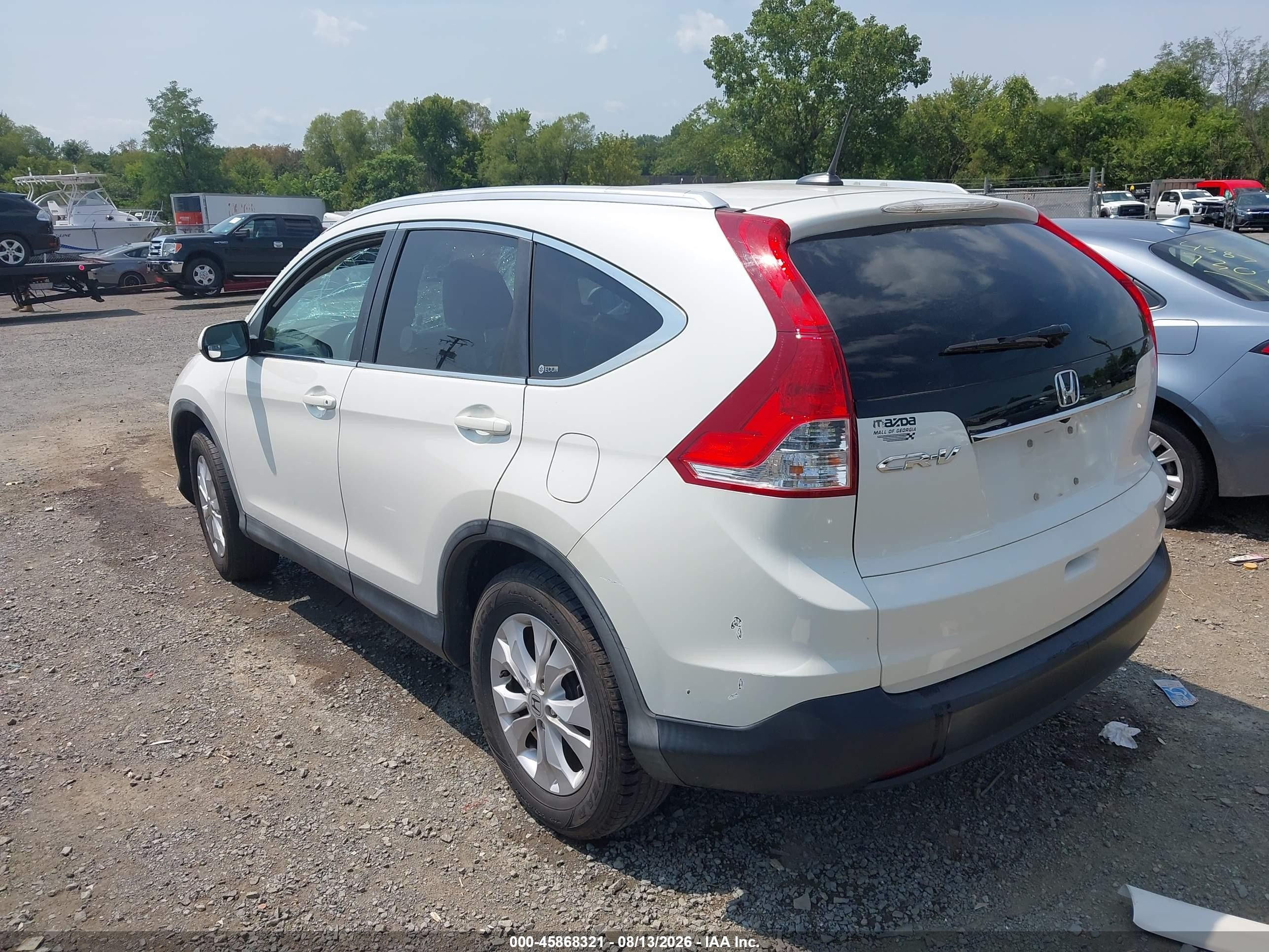2012 Honda Cr-v Ex-l Белый vin: 5J6RM3H78CL034098