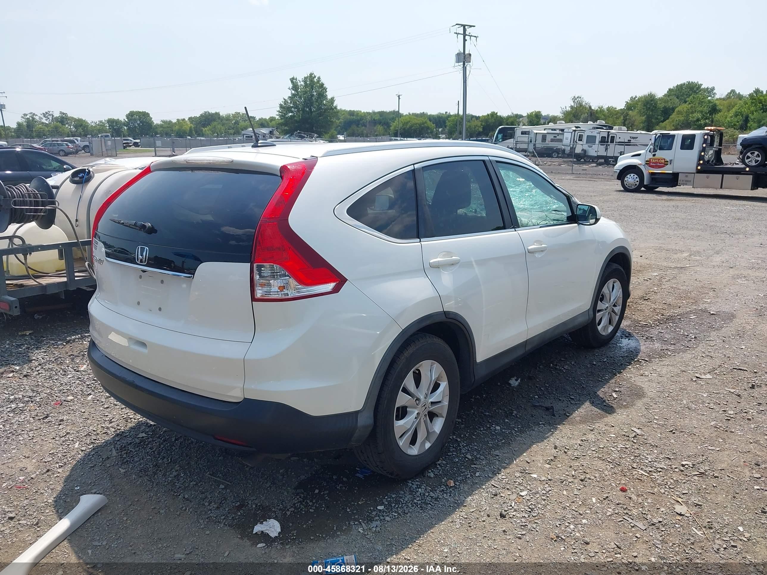 2012 Honda Cr-v Ex-l Белый vin: 5J6RM3H78CL034098