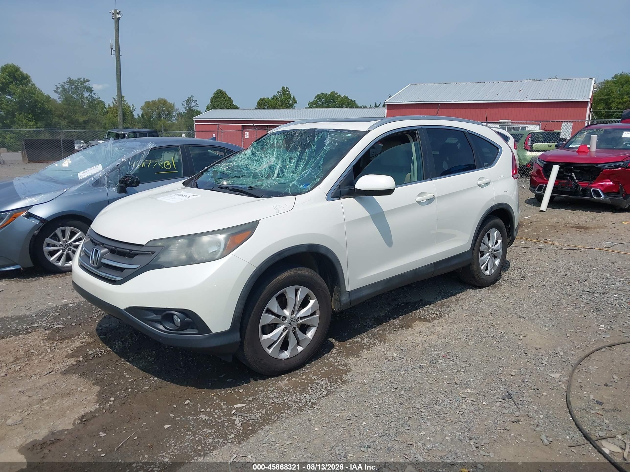 2012 Honda Cr-v Ex-l Белый vin: 5J6RM3H78CL034098