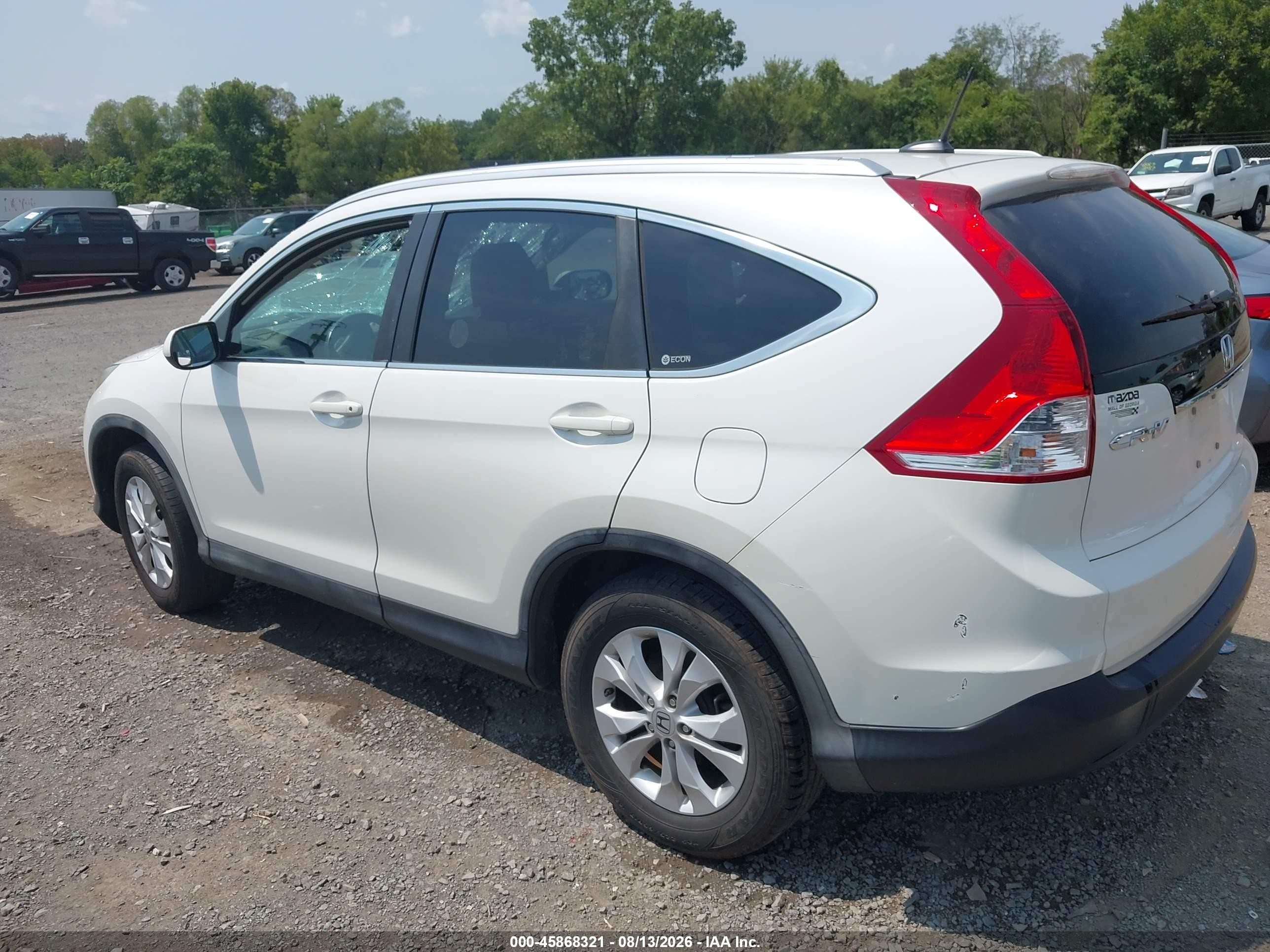 2012 Honda Cr-v Ex-l Белый vin: 5J6RM3H78CL034098