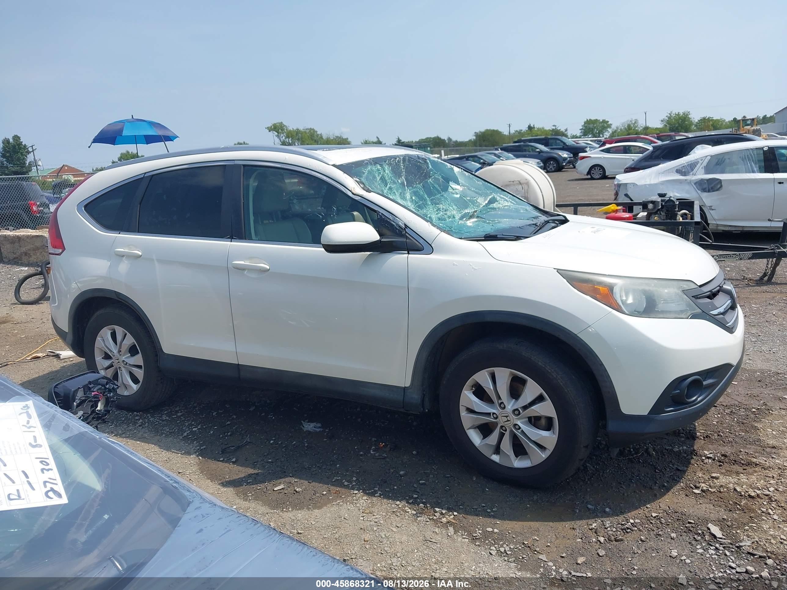 2012 Honda Cr-v Ex-l Белый vin: 5J6RM3H78CL034098