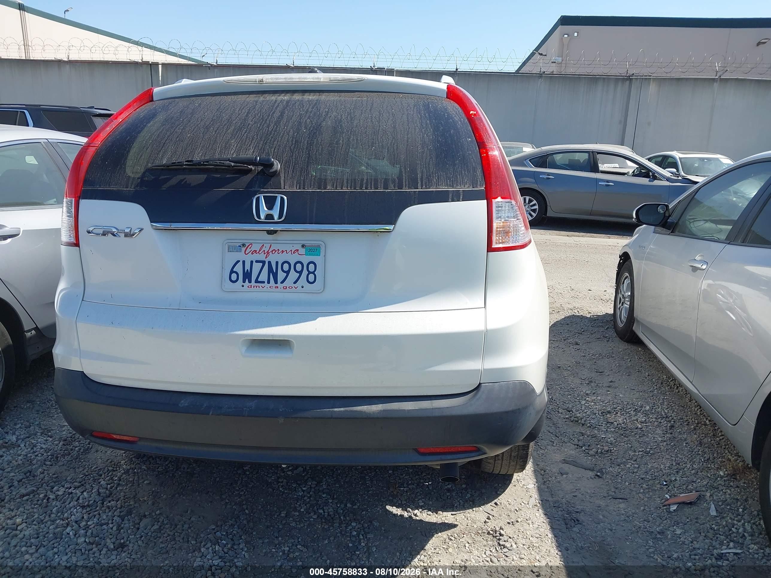 2012 Honda Cr-v Ex-l White vin: 5J6RM3H78CL041682