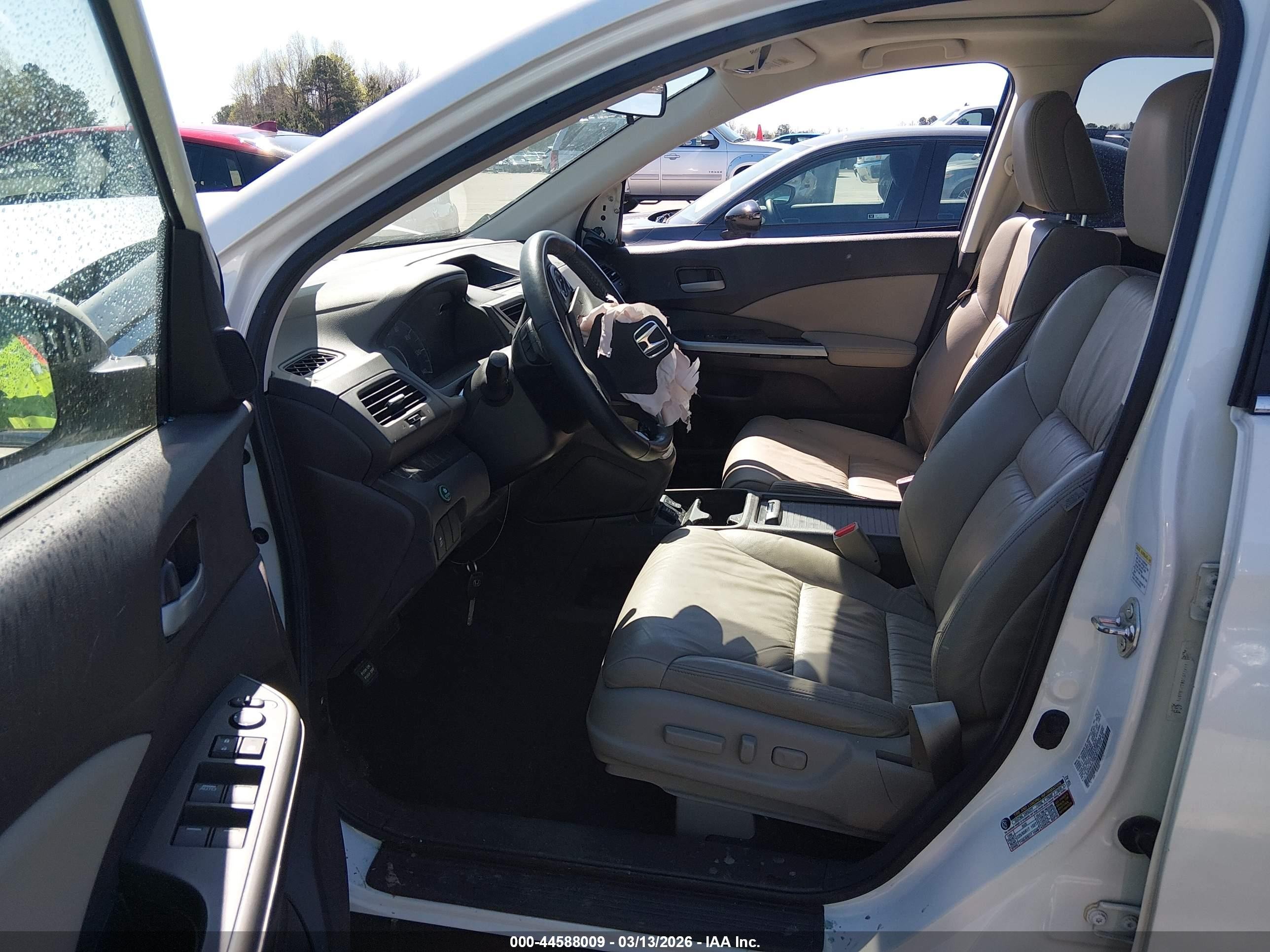 2013 Honda Cr-v Ex-l White vin: 5J6RM3H78DL001412