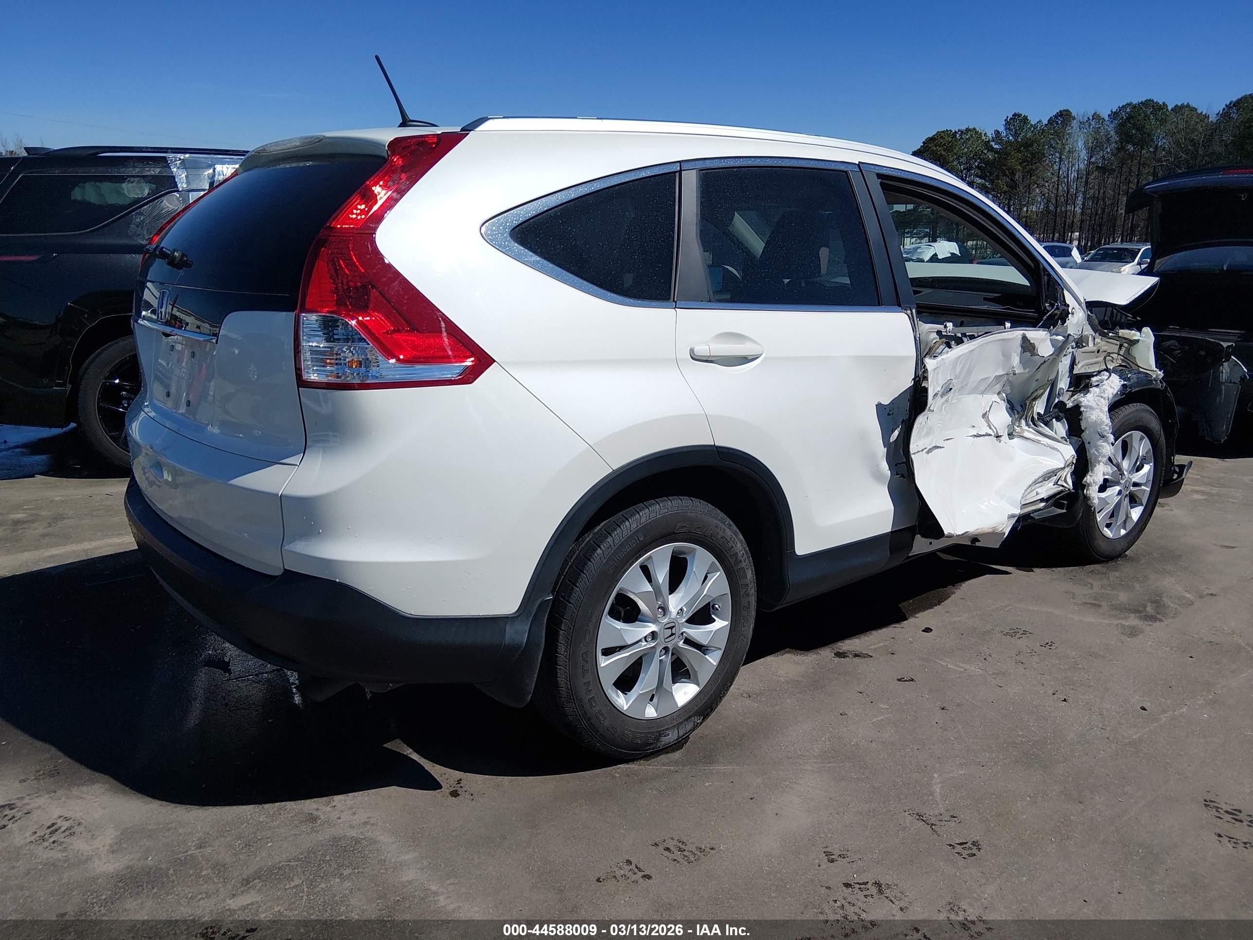 2013 Honda Cr-v Ex-l White vin: 5J6RM3H78DL001412