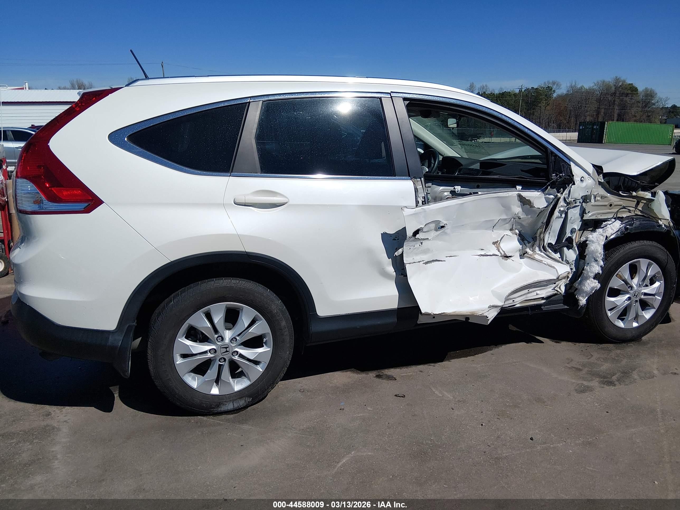 2013 Honda Cr-v Ex-l White vin: 5J6RM3H78DL001412