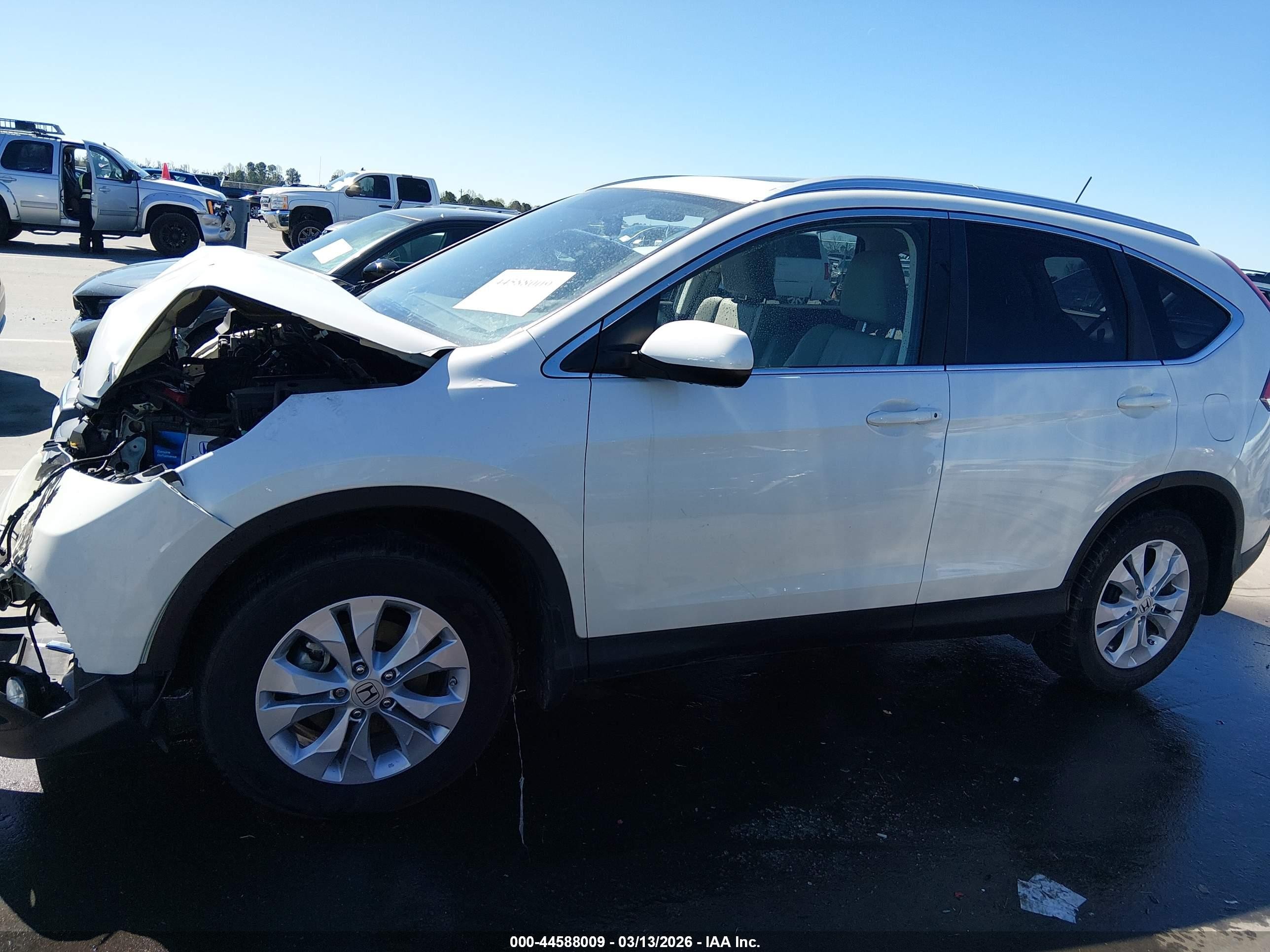 2013 Honda Cr-v Ex-l White vin: 5J6RM3H78DL001412