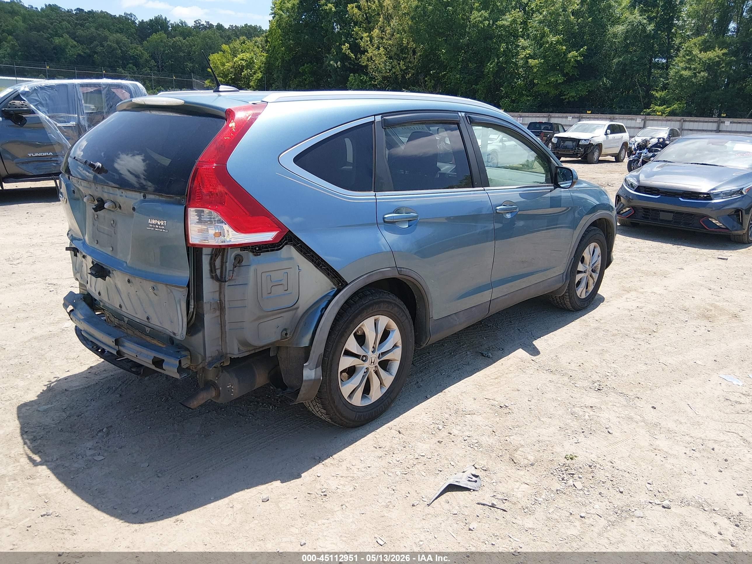 2013 Honda Cr-v Ex-l Синий vin: 5J6RM3H78DL026357