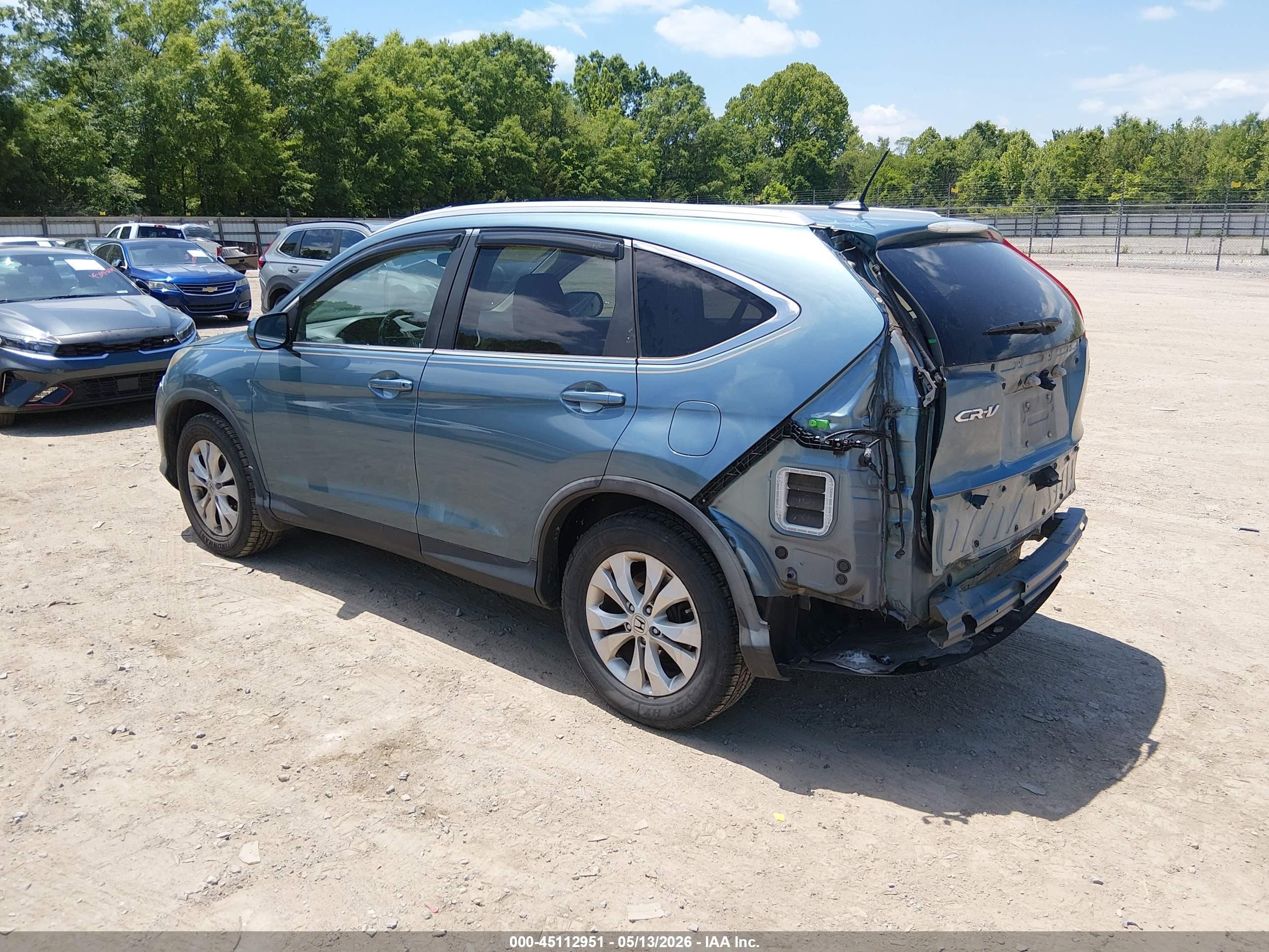 2013 Honda Cr-v Ex-l Синий vin: 5J6RM3H78DL026357