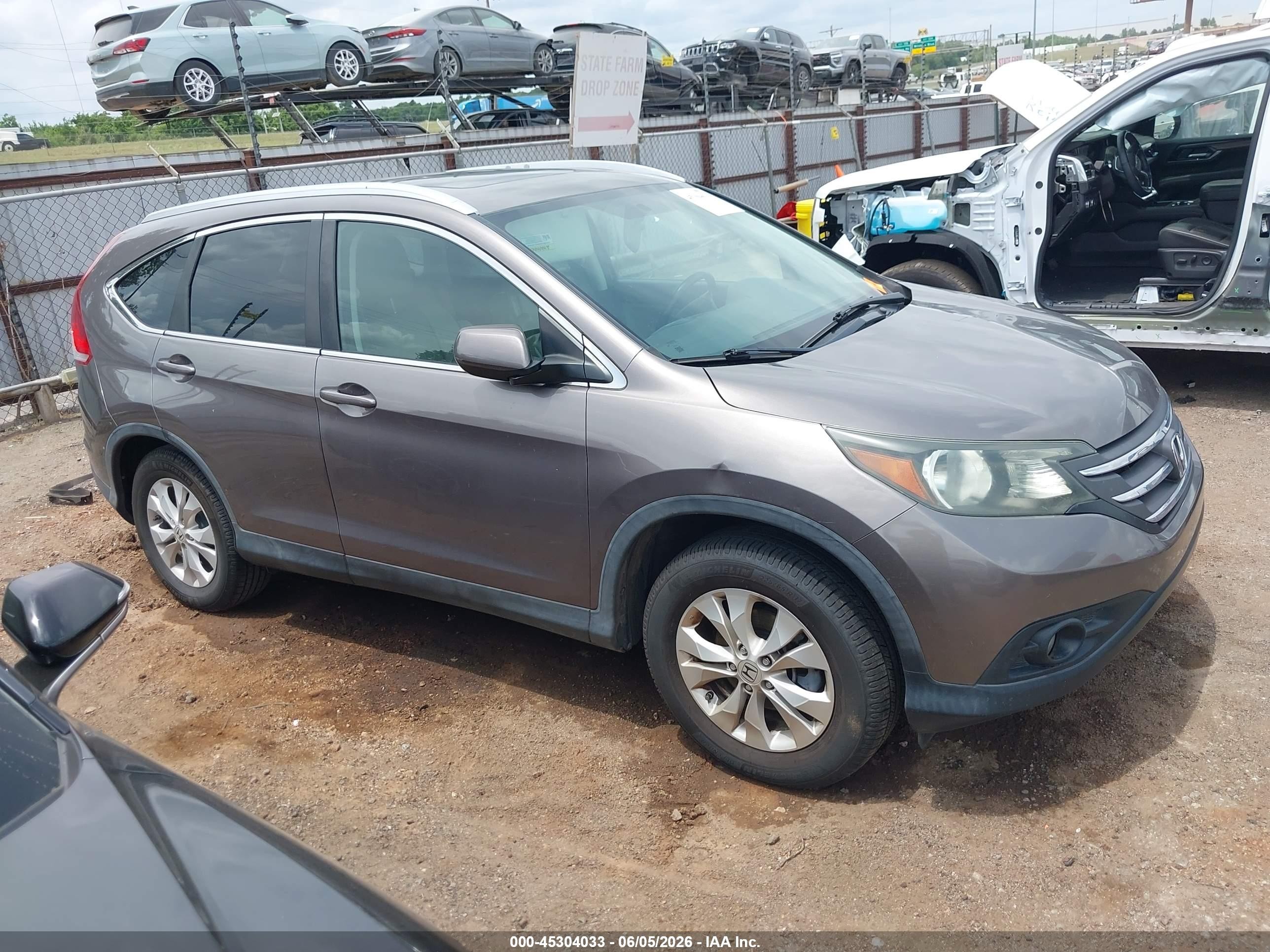 2013 Honda Cr-v Ex-l Серый vin: 5J6RM3H78DL036600