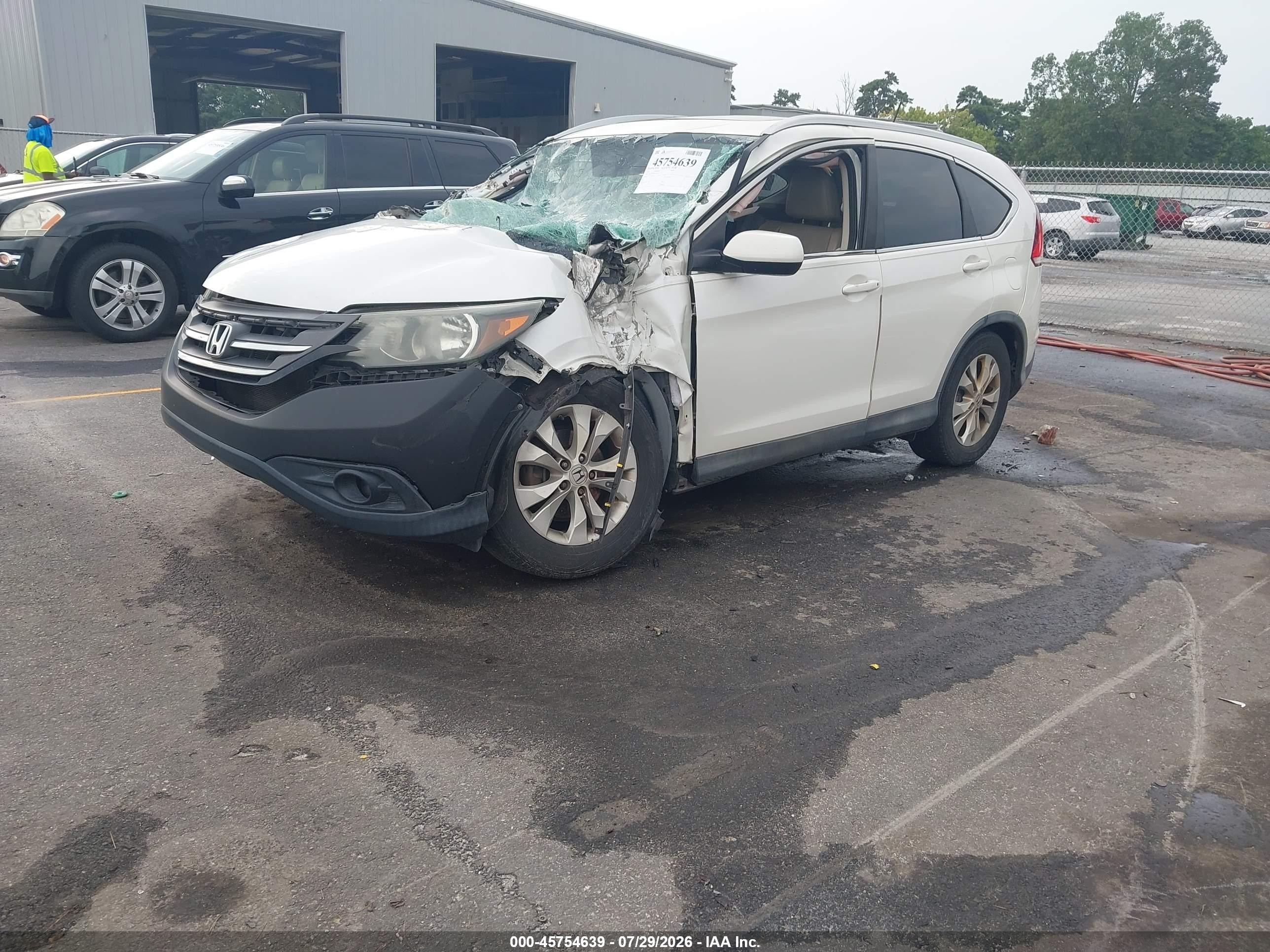 2013 Honda Cr-v Ex-l White vin: 5J6RM3H78DL043059