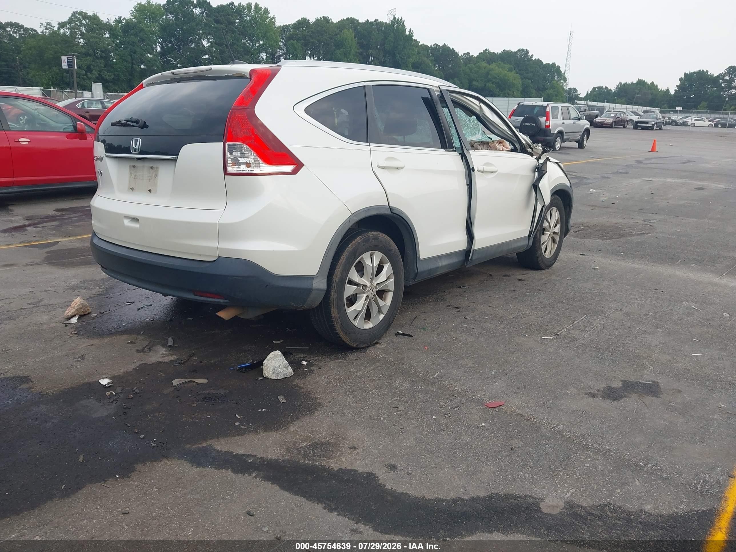 2013 Honda Cr-v Ex-l White vin: 5J6RM3H78DL043059