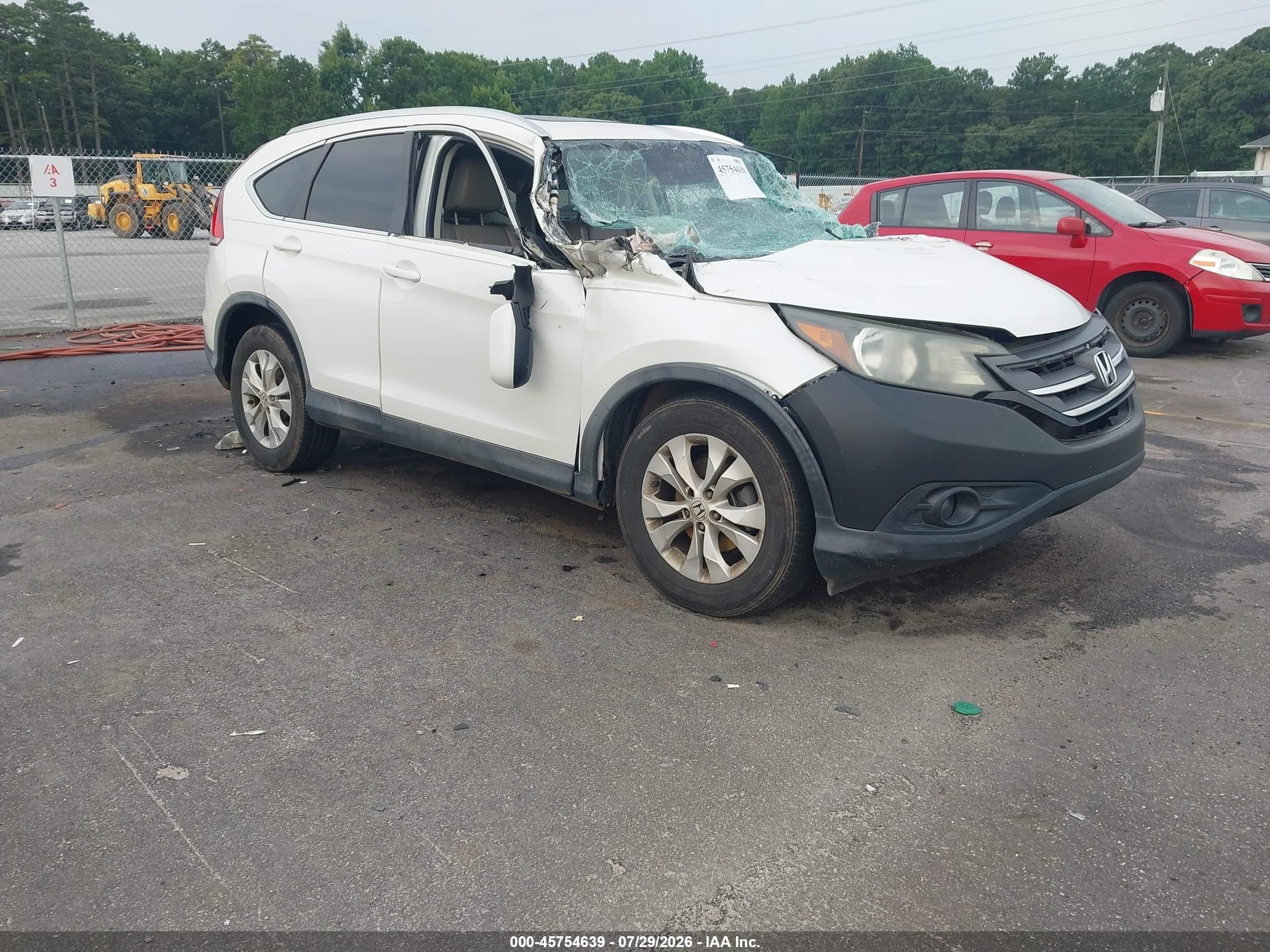 2013 Honda Cr-v Ex-l White vin: 5J6RM3H78DL043059