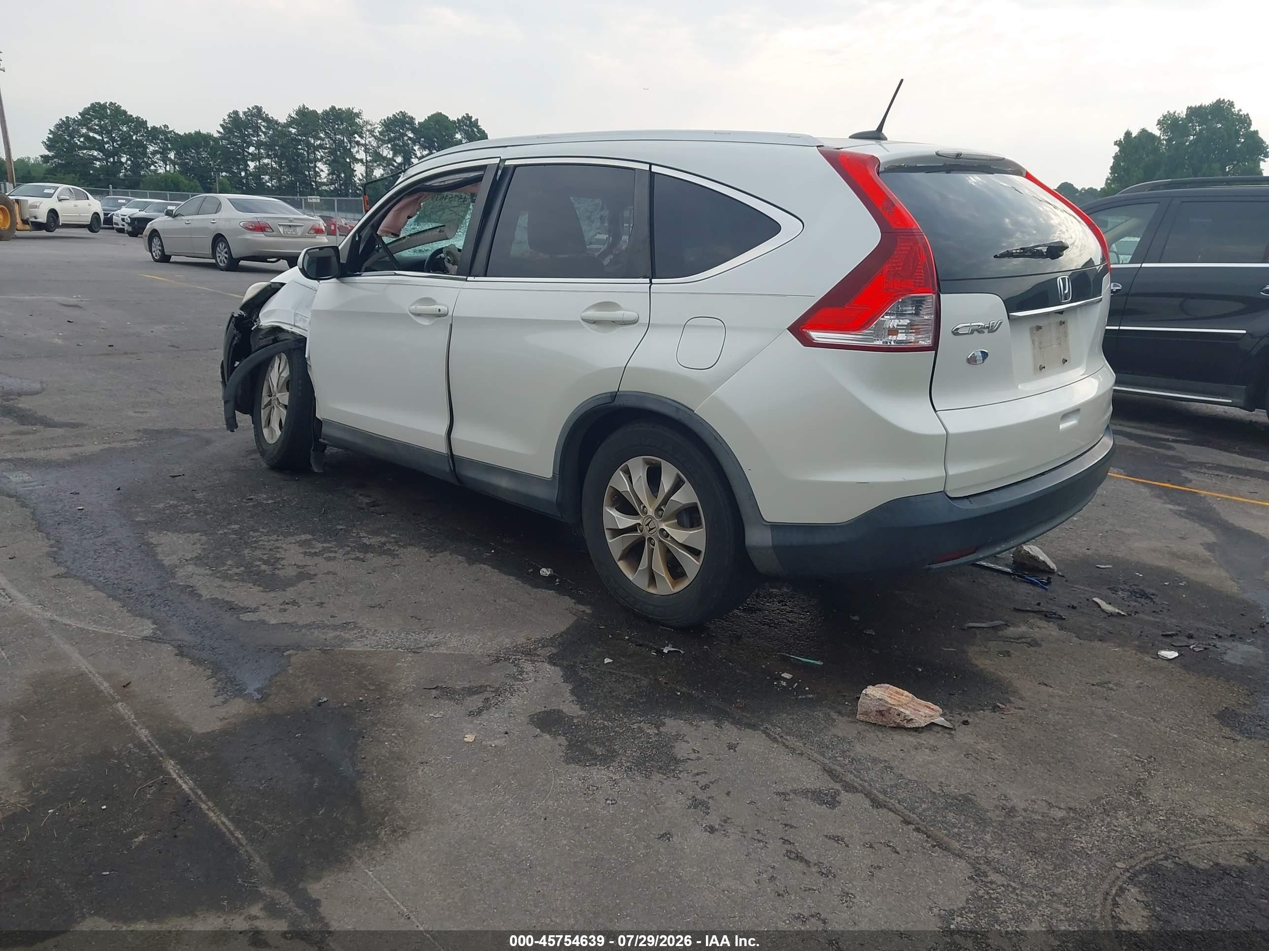 2013 Honda Cr-v Ex-l White vin: 5J6RM3H78DL043059