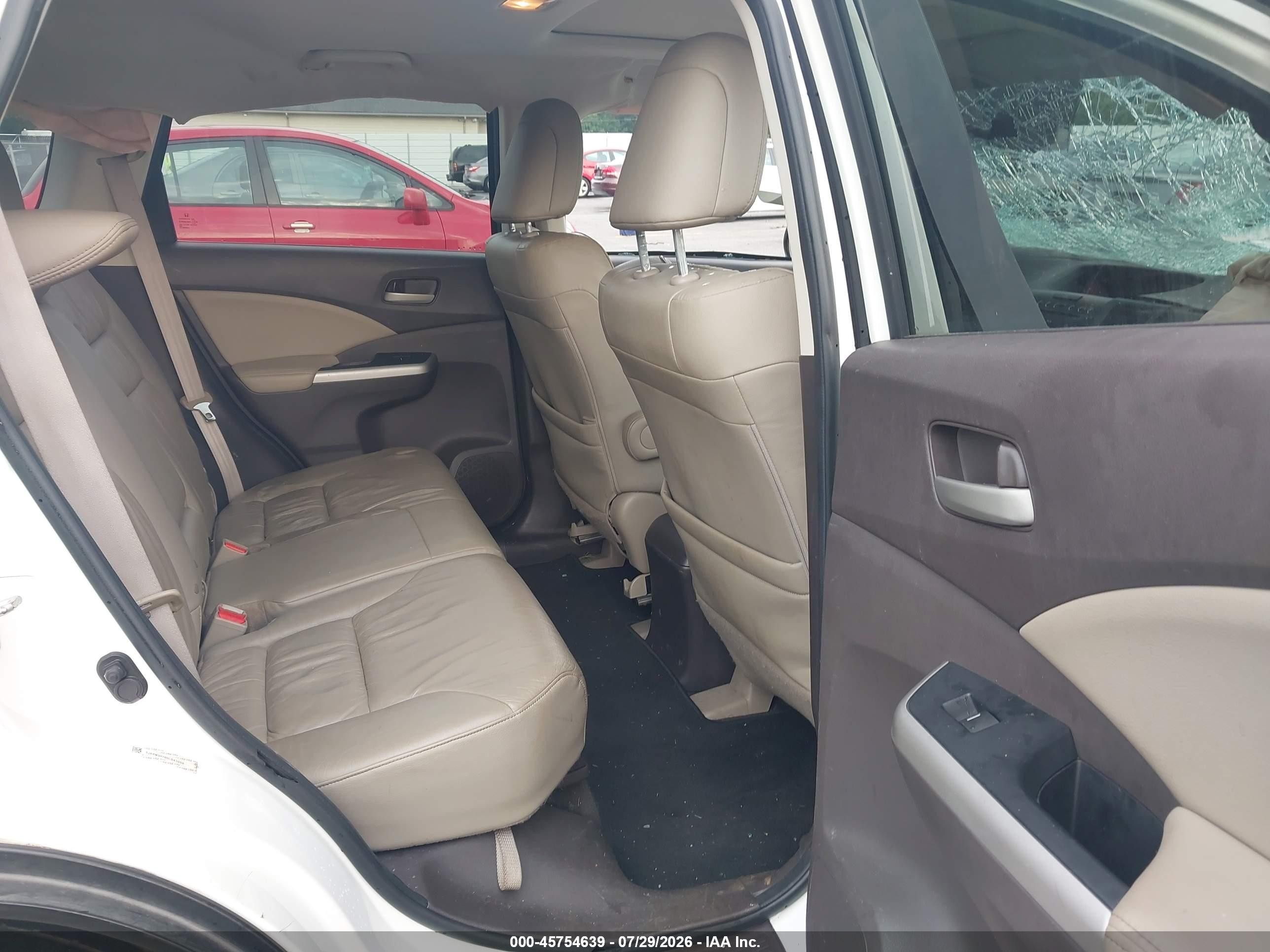 2013 Honda Cr-v Ex-l White vin: 5J6RM3H78DL043059