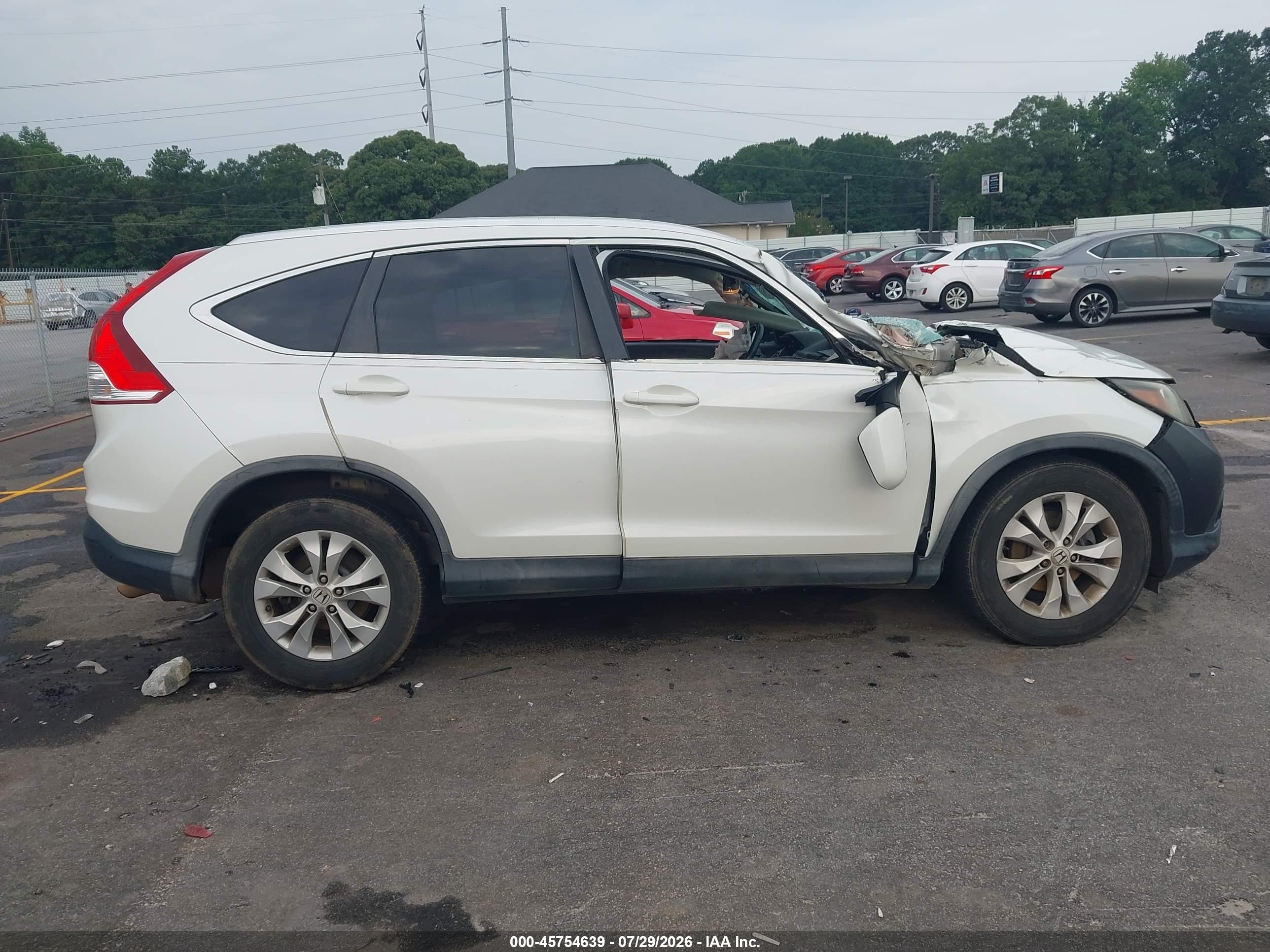 2013 Honda Cr-v Ex-l White vin: 5J6RM3H78DL043059