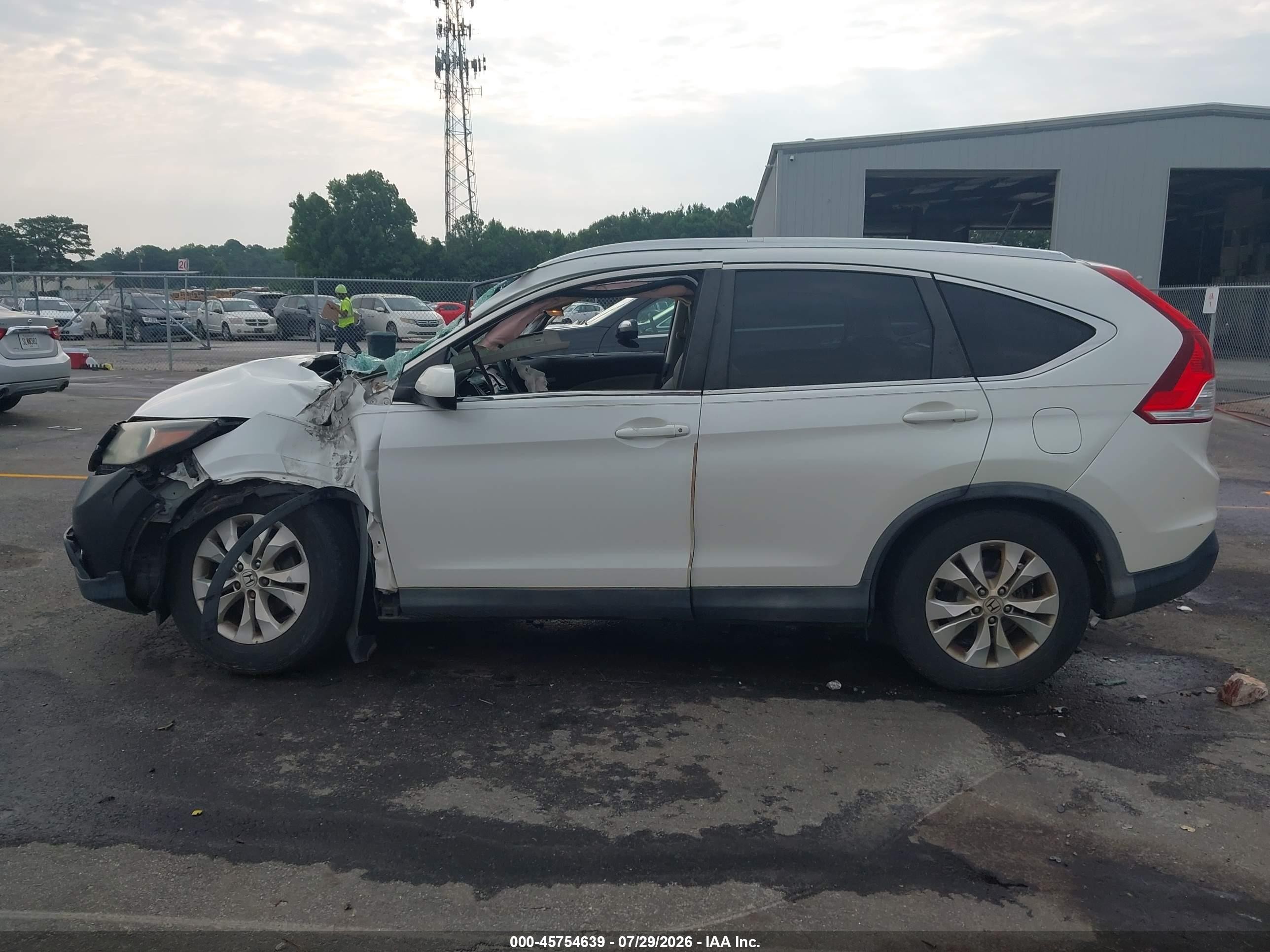 2013 Honda Cr-v Ex-l White vin: 5J6RM3H78DL043059