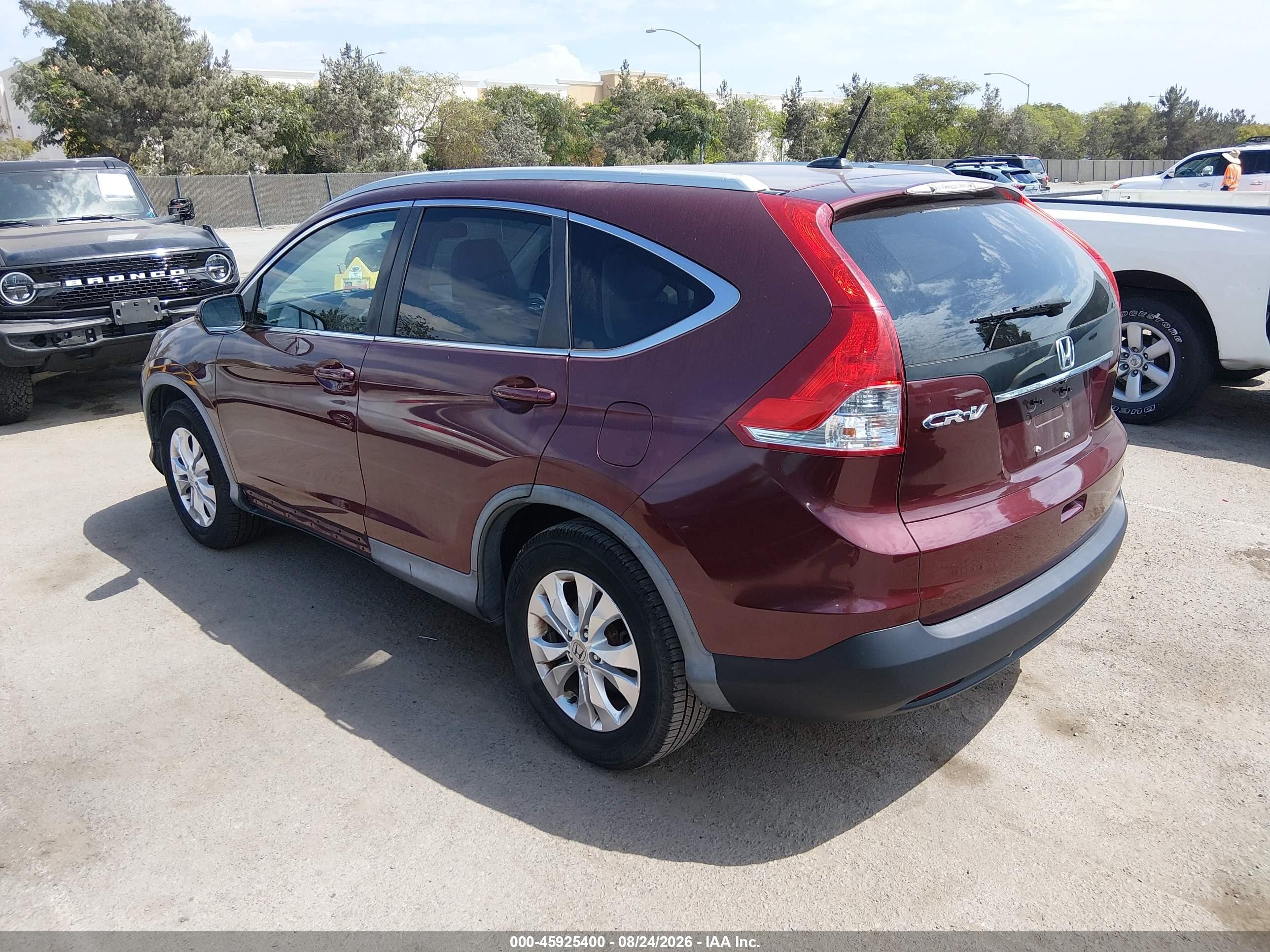 2014 Honda Cr-v Ex-l Maroon vin: 5J6RM3H78EL043189