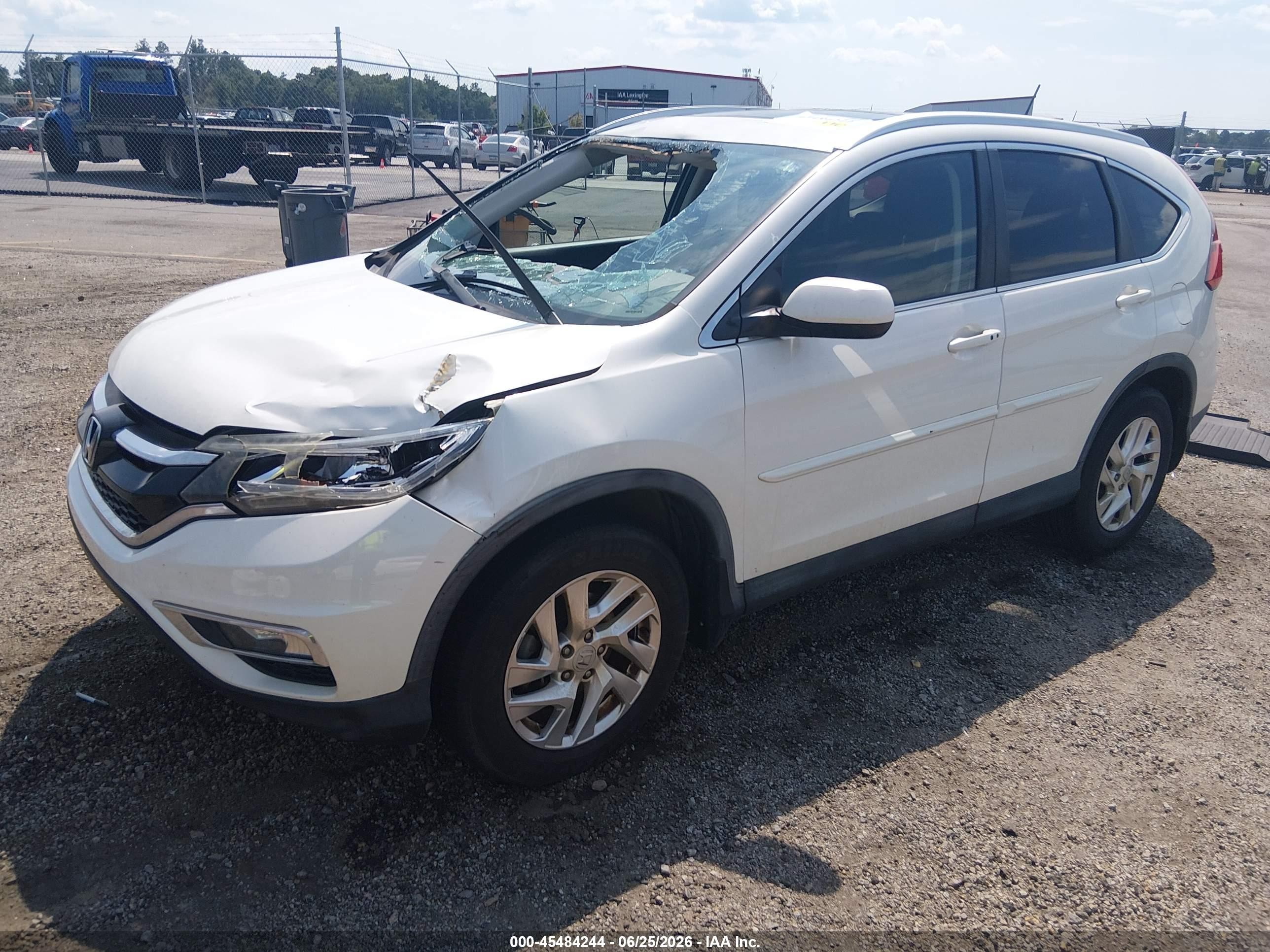 2015 Honda Cr-v Ex-l White vin: 5J6RM3H78FL004782
