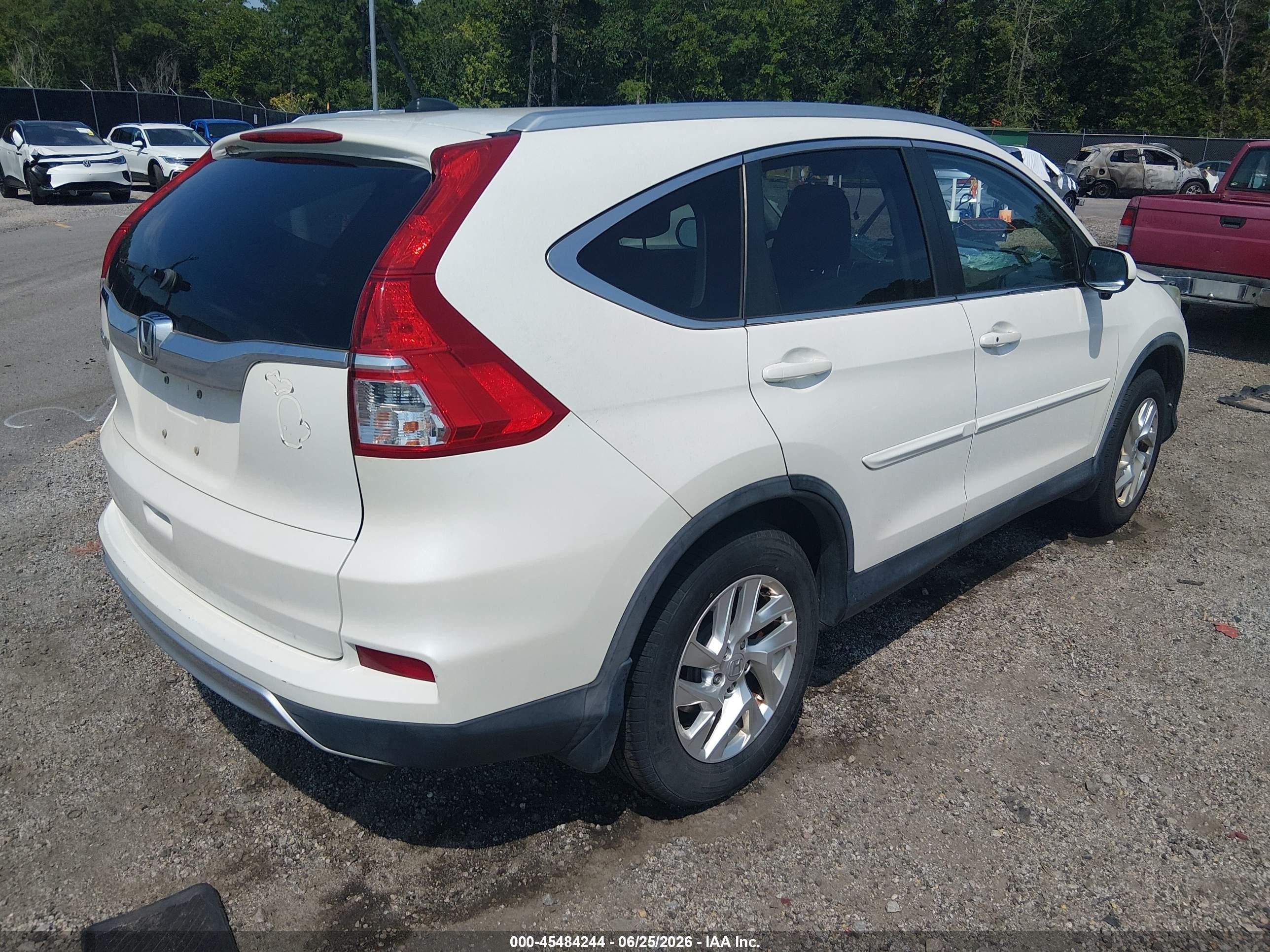 2015 Honda Cr-v Ex-l White vin: 5J6RM3H78FL004782