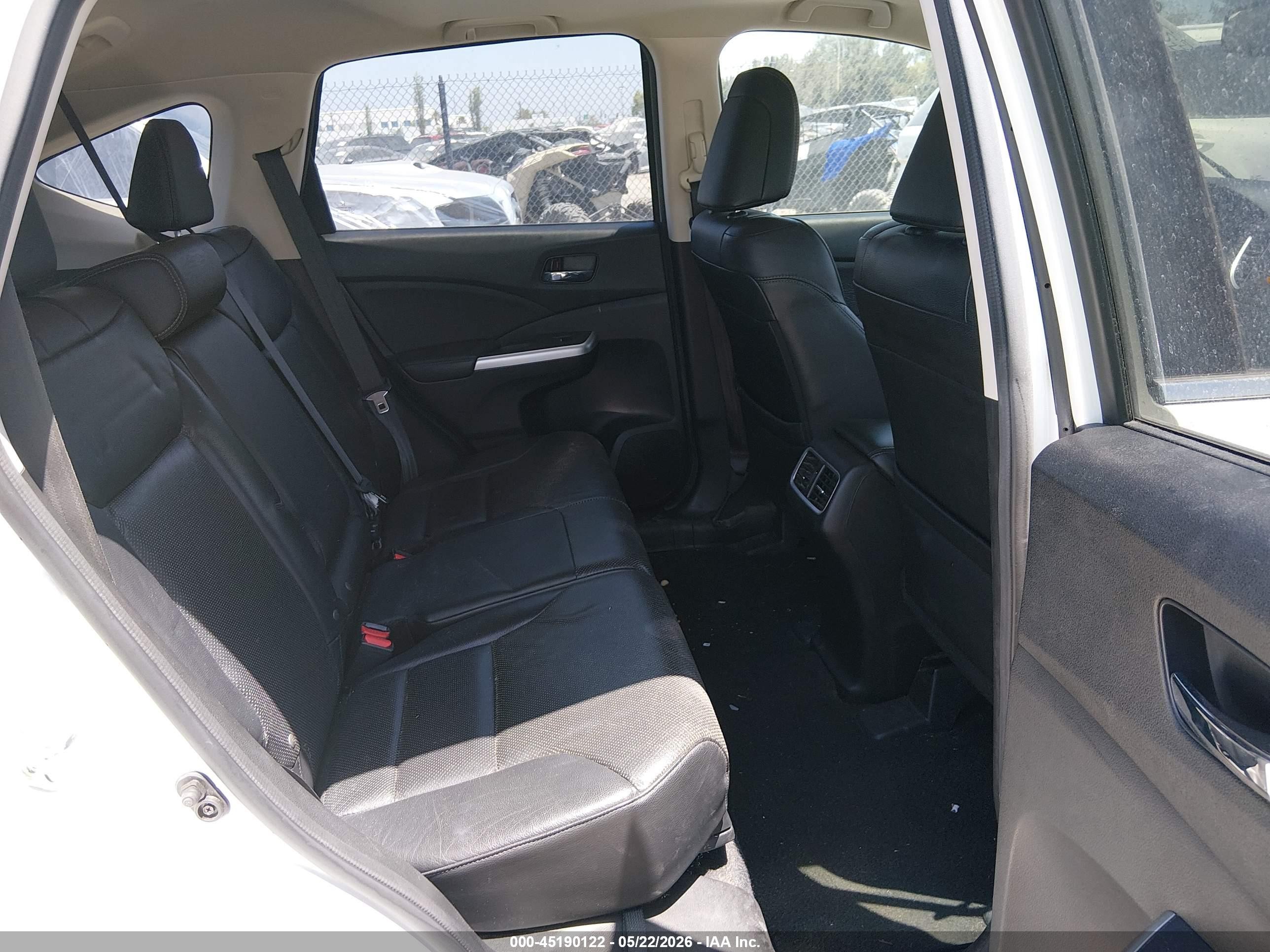 2015 Honda Cr-v Ex-l White vin: 5J6RM3H78FL008136